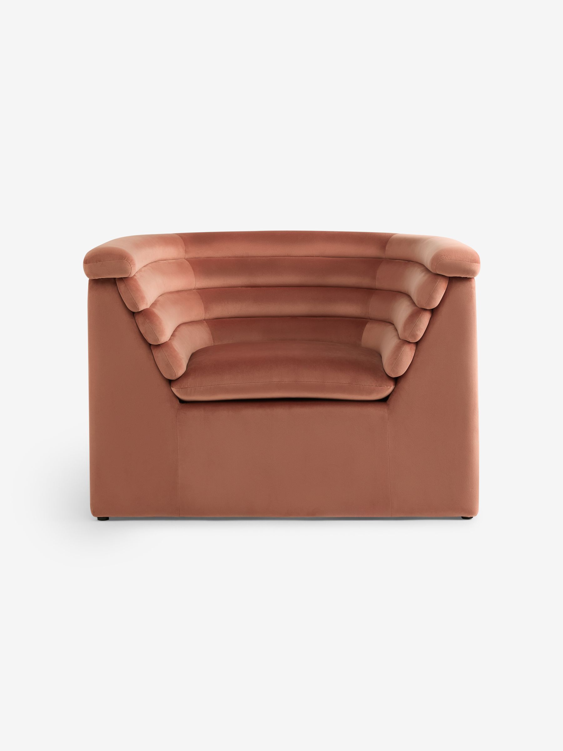 Fawn Truffle Natural Velvet Lineari Accent Chair - Image 5 of 5