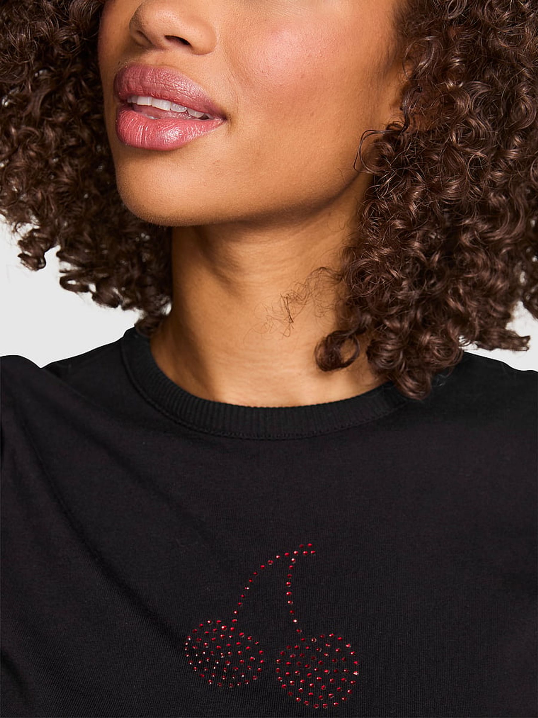 Black Cherry Print Retro T-Shirt - Image 3 of 3