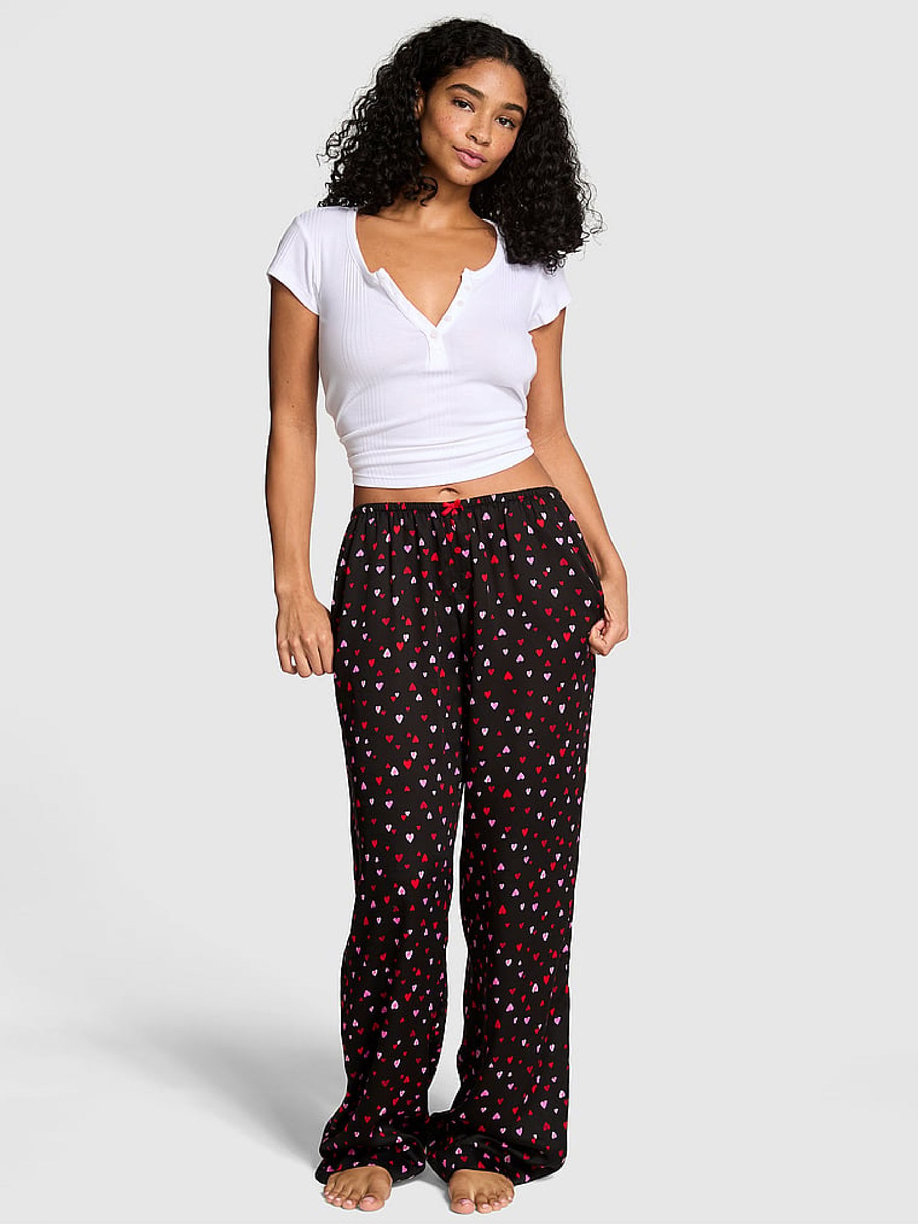 Black Hearts Long Pyjama Bottoms - Image 1 of 2