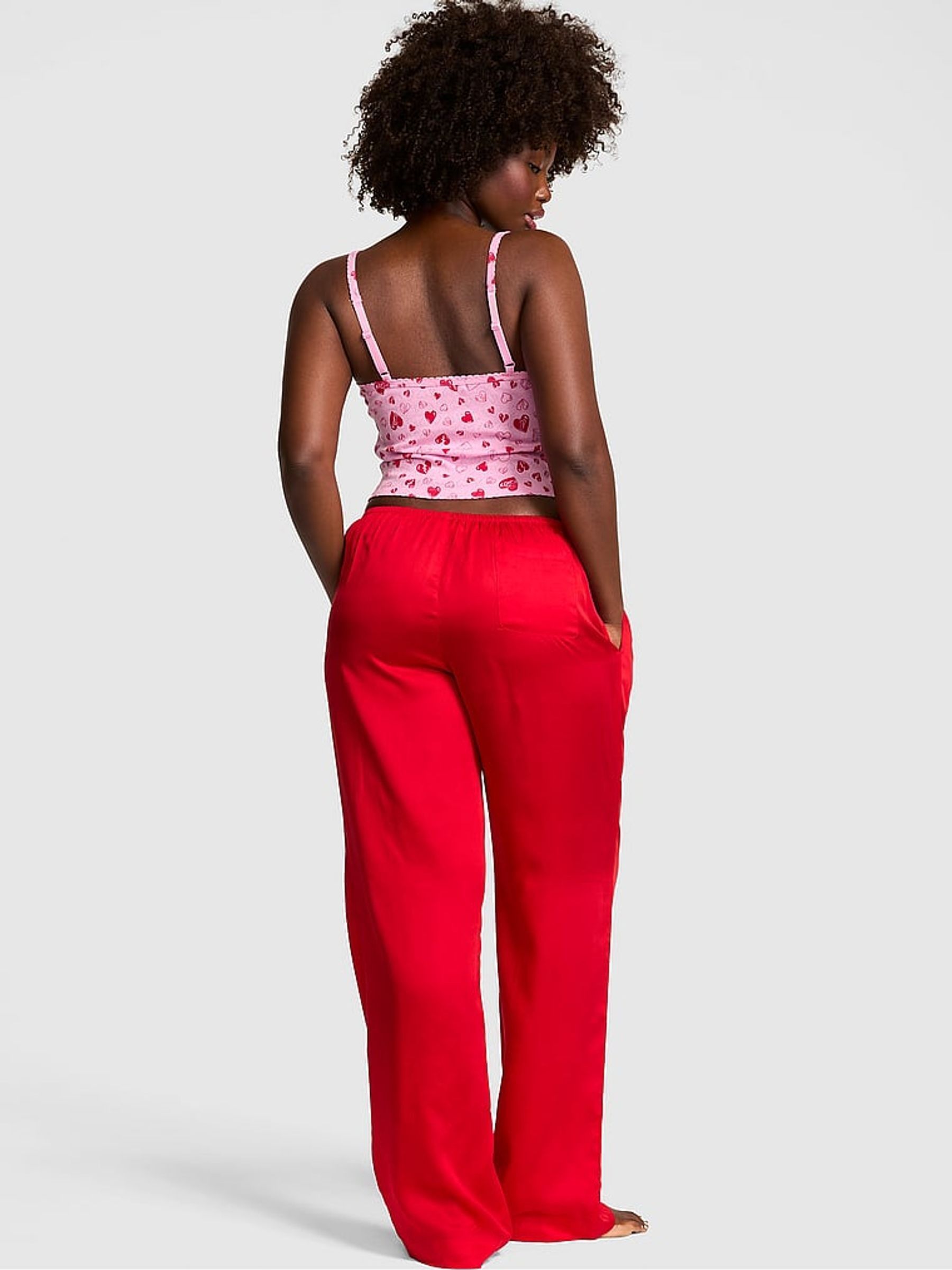 Bright Vermillion Red Logo Long Pyjama Bottoms - Image 2 of 3