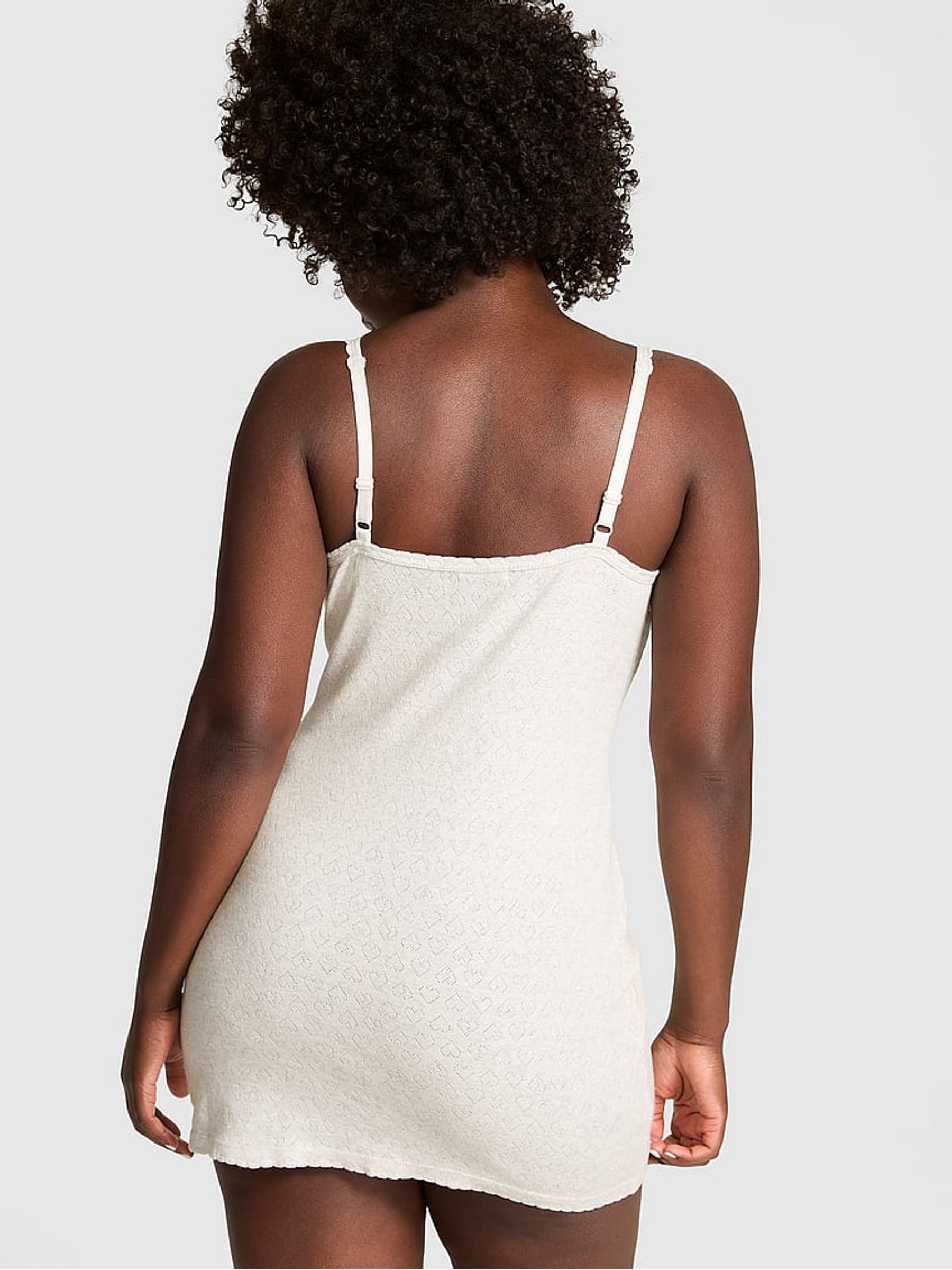 Heather White Snow Pointelle Slip Dress - Image 2 of 2