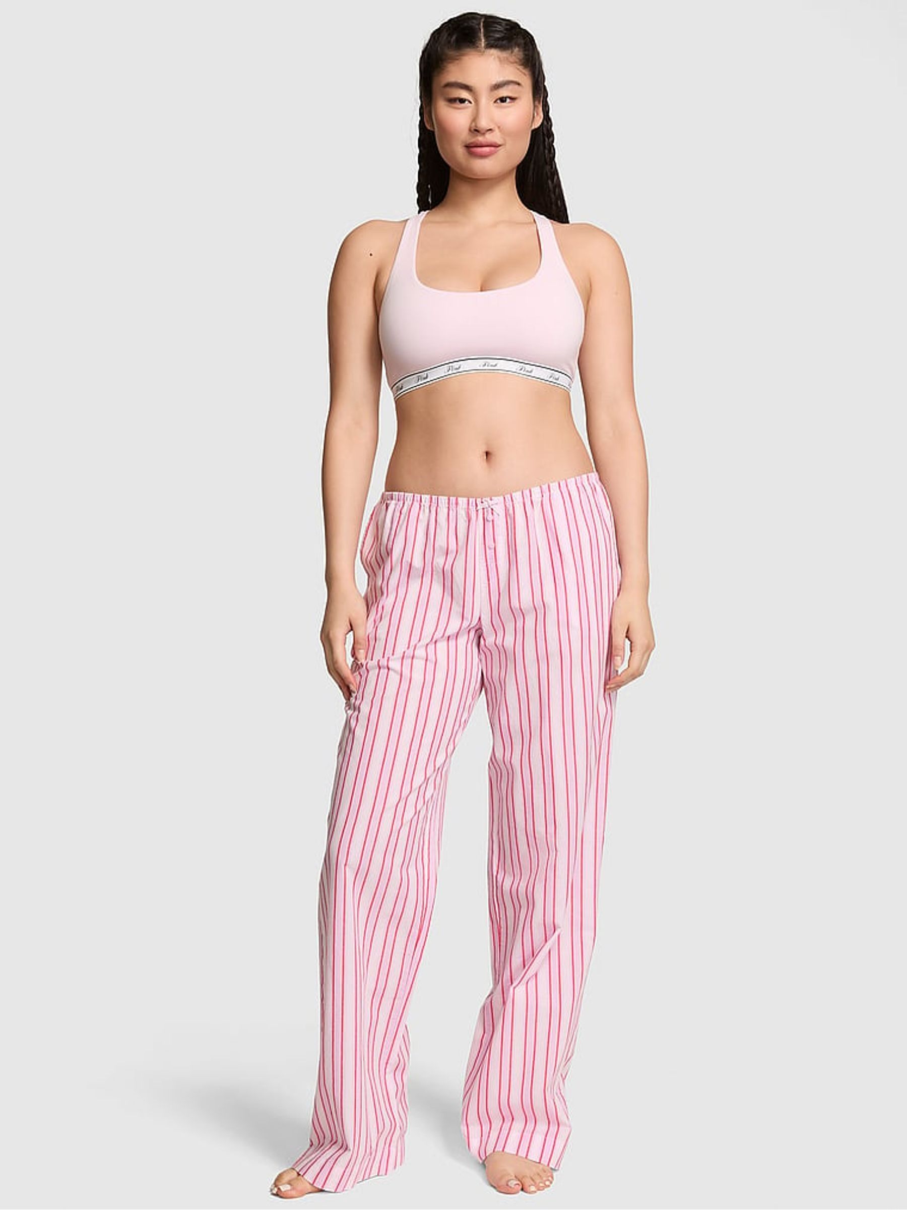 Pink Tulip Stripe Long Pyjama Bottoms - Image 1 of 3