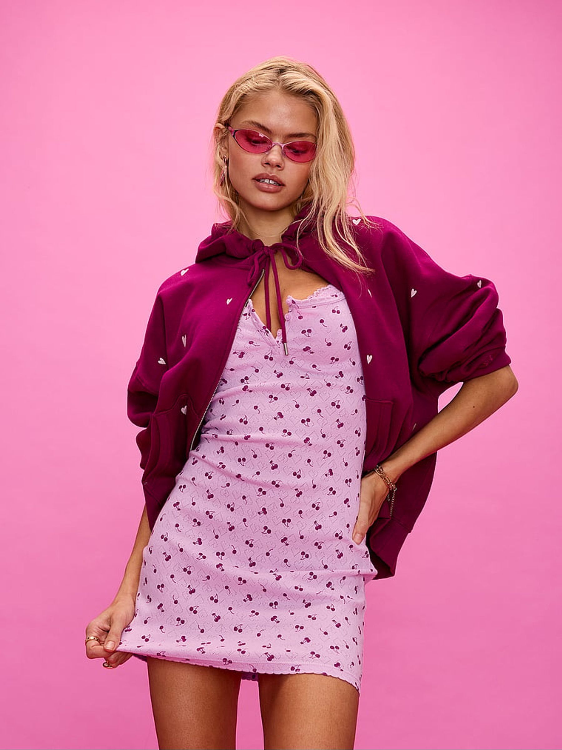 Hushed Lilac Purple Pointelle Slip Dress - Image 3 of 3