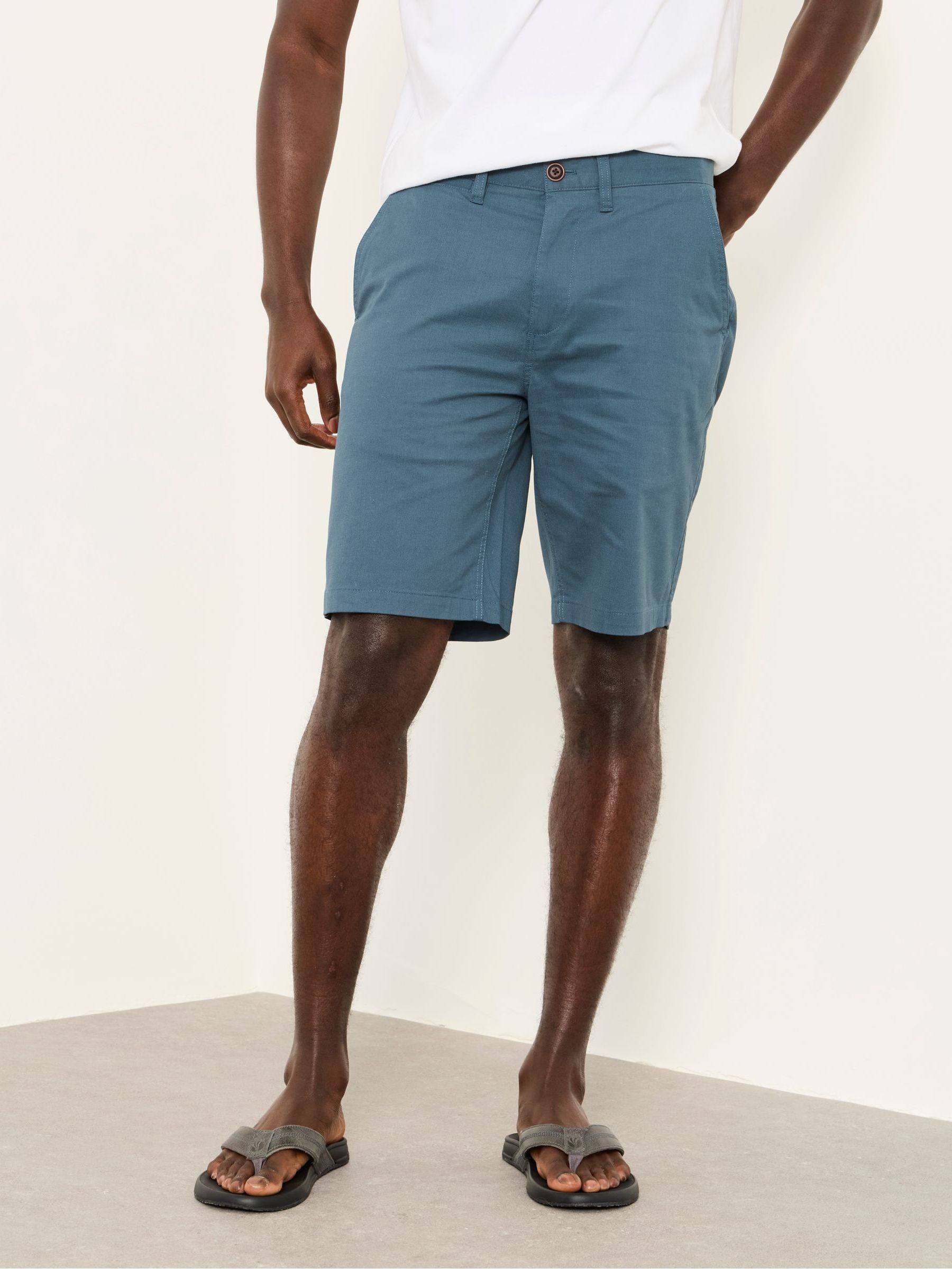 Mawes Dark Teal Blue Chino Shorts - Image 1 of 6