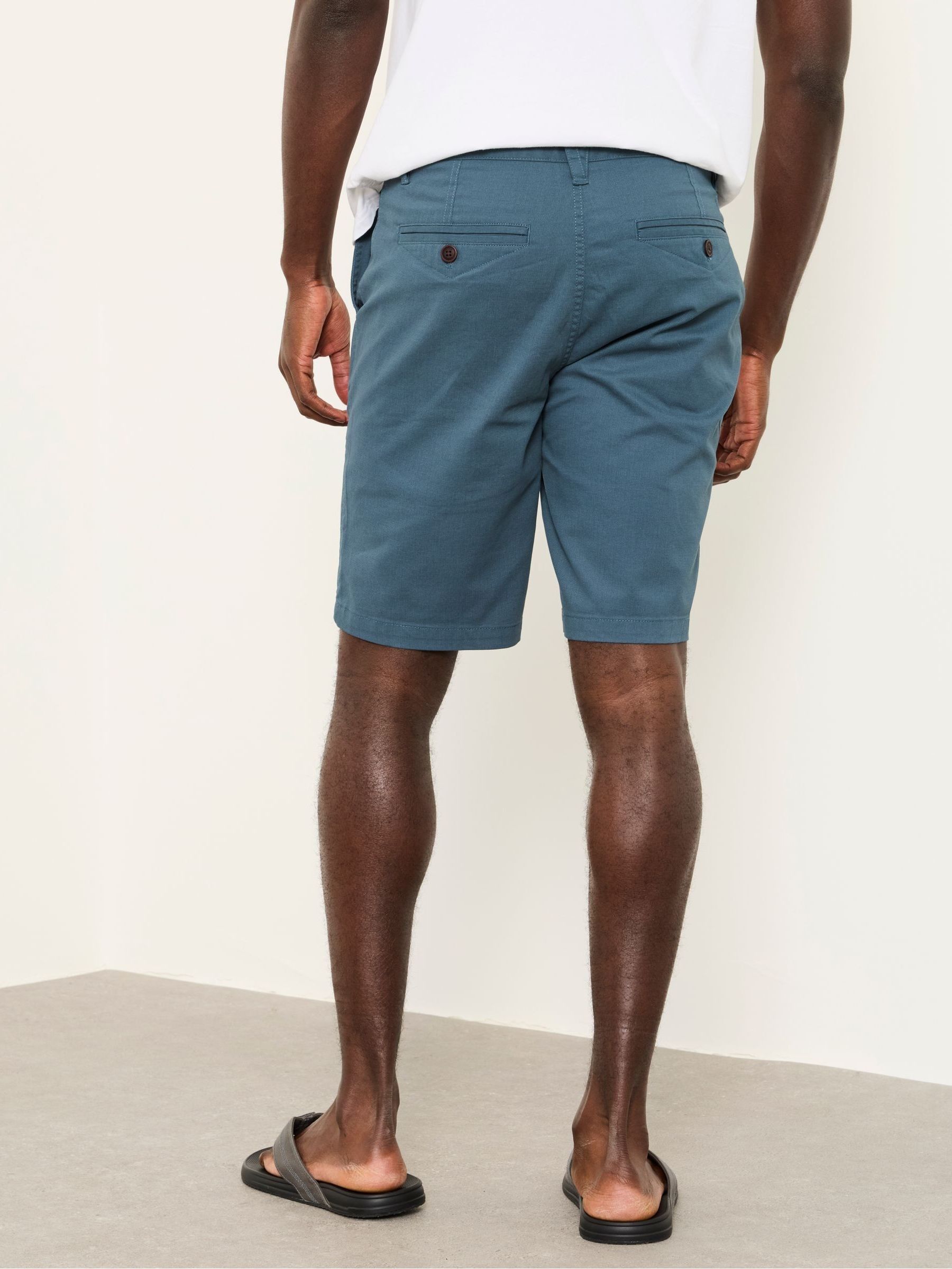 Mawes Dark Teal Blue Chino Shorts - Image 2 of 6