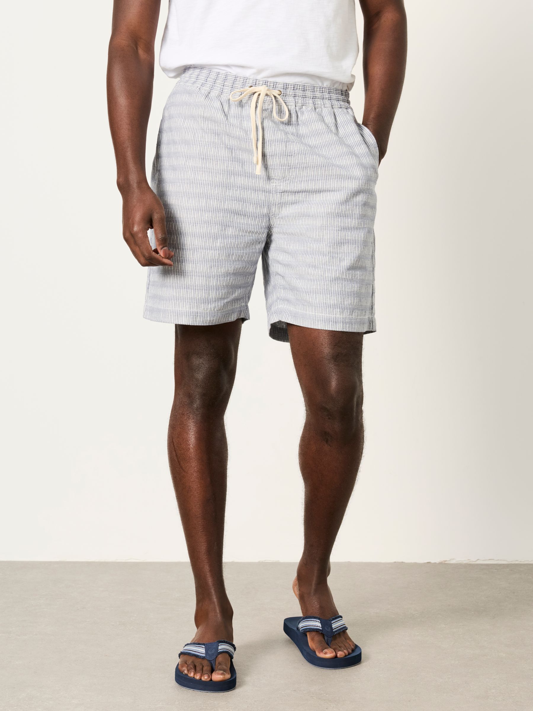 Ladram Blue Texture Stripe Shorts - Image 3 of 7