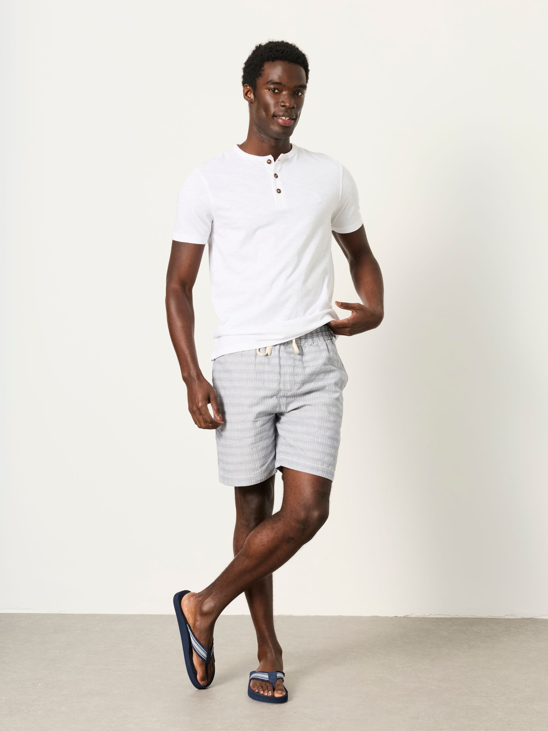 Ladram Blue Texture Stripe Shorts - Image 4 of 7