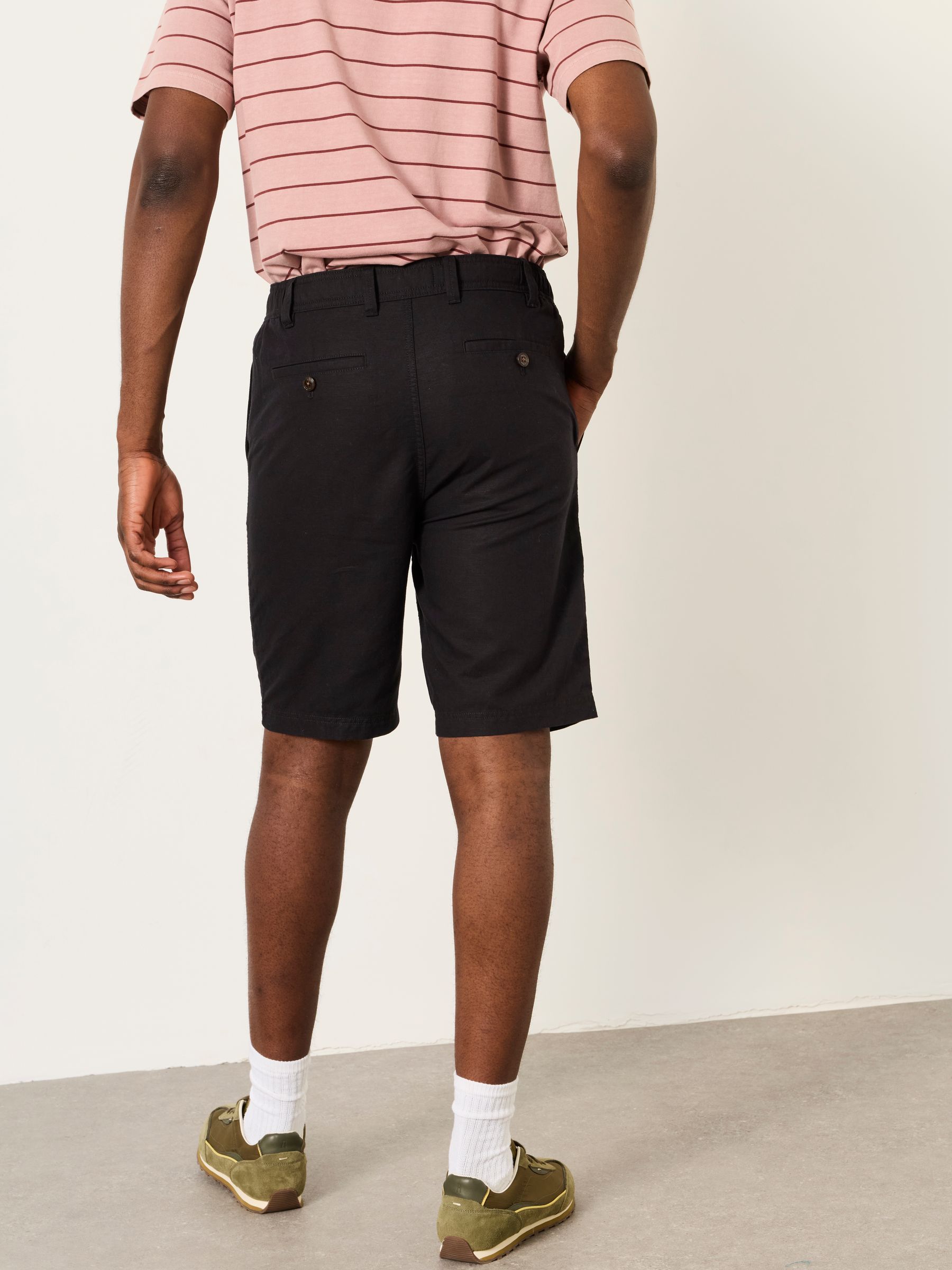 Salcombe Washed Black Linen Cotton Shorts - Image 2 of 7