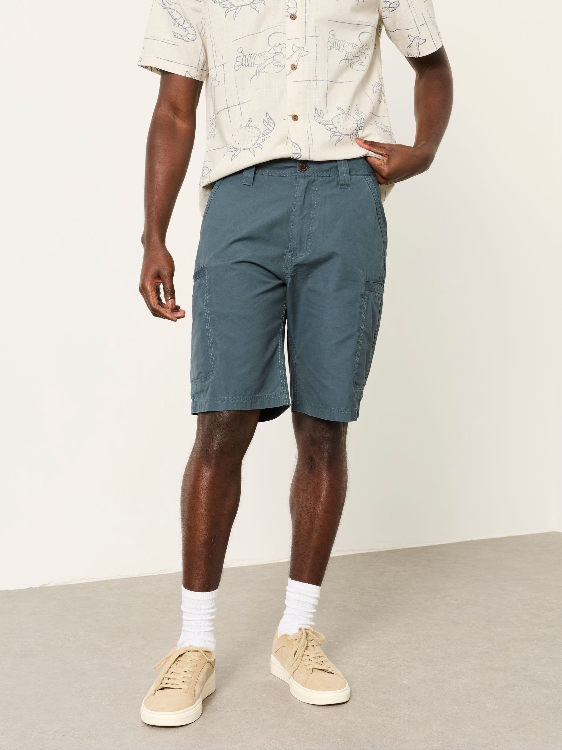 Burley Dark Teal Blue Lightweight Cargo Shorts - Image 1 of 5