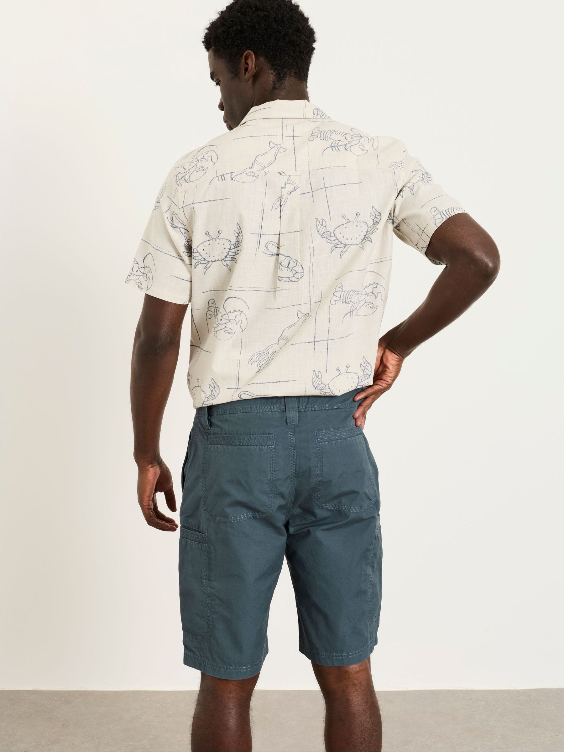 Burley Dark Teal Blue Lightweight Cargo Shorts - Image 2 of 5