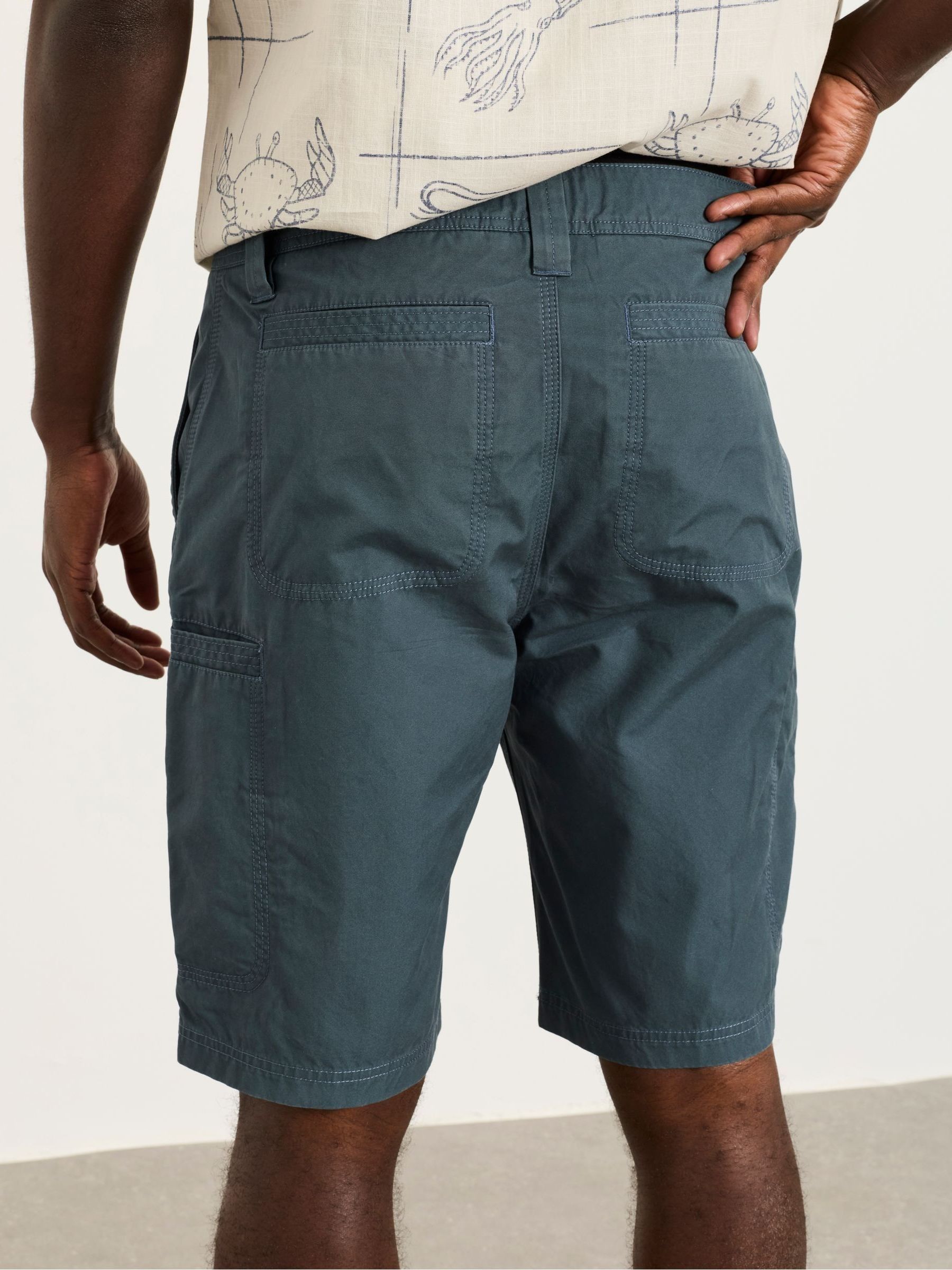 Burley Dark Teal Blue Lightweight Cargo Shorts - Image 3 of 5