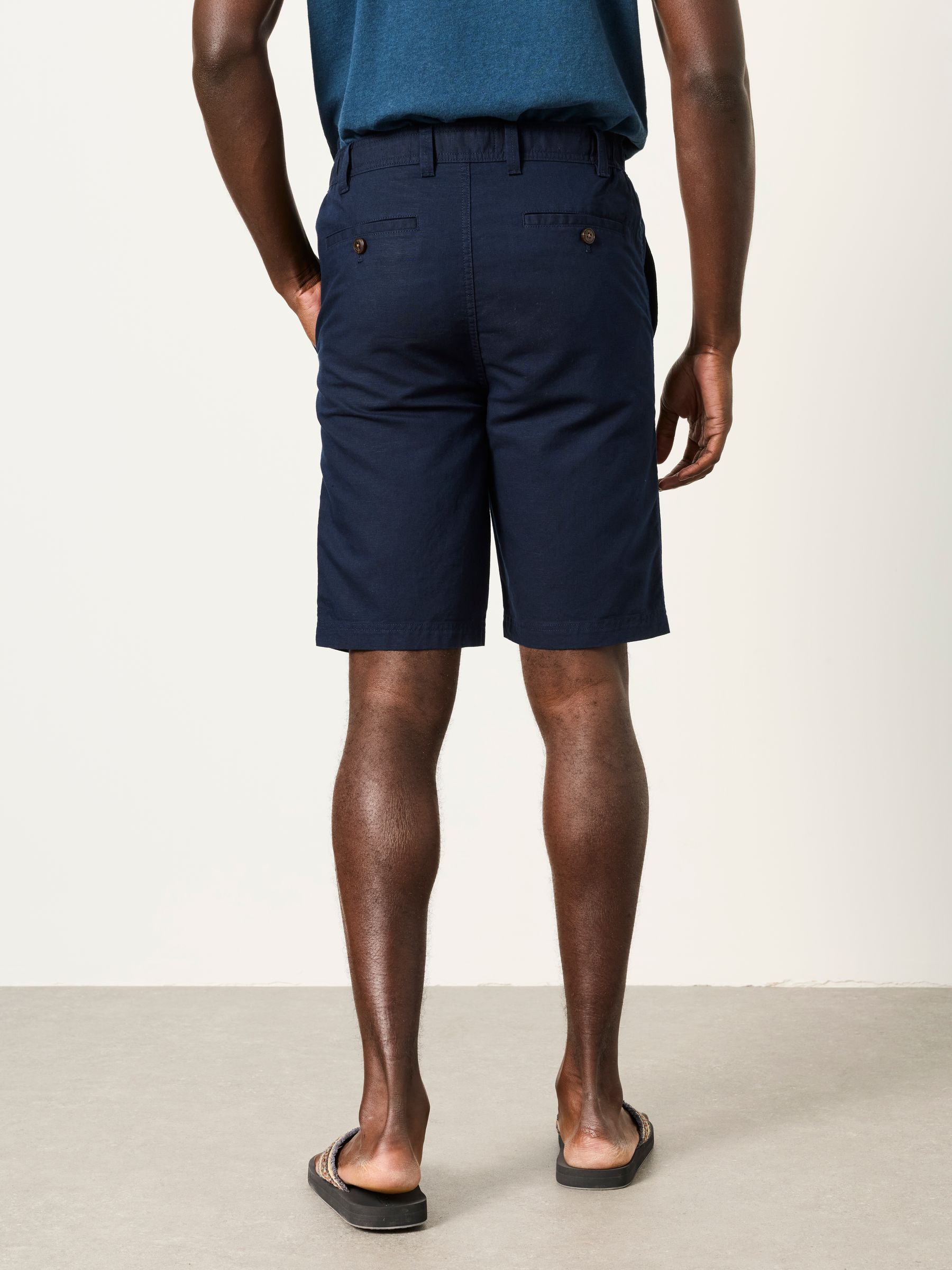 Salcombe Navy Linen Cotton Shorts - Image 2 of 6