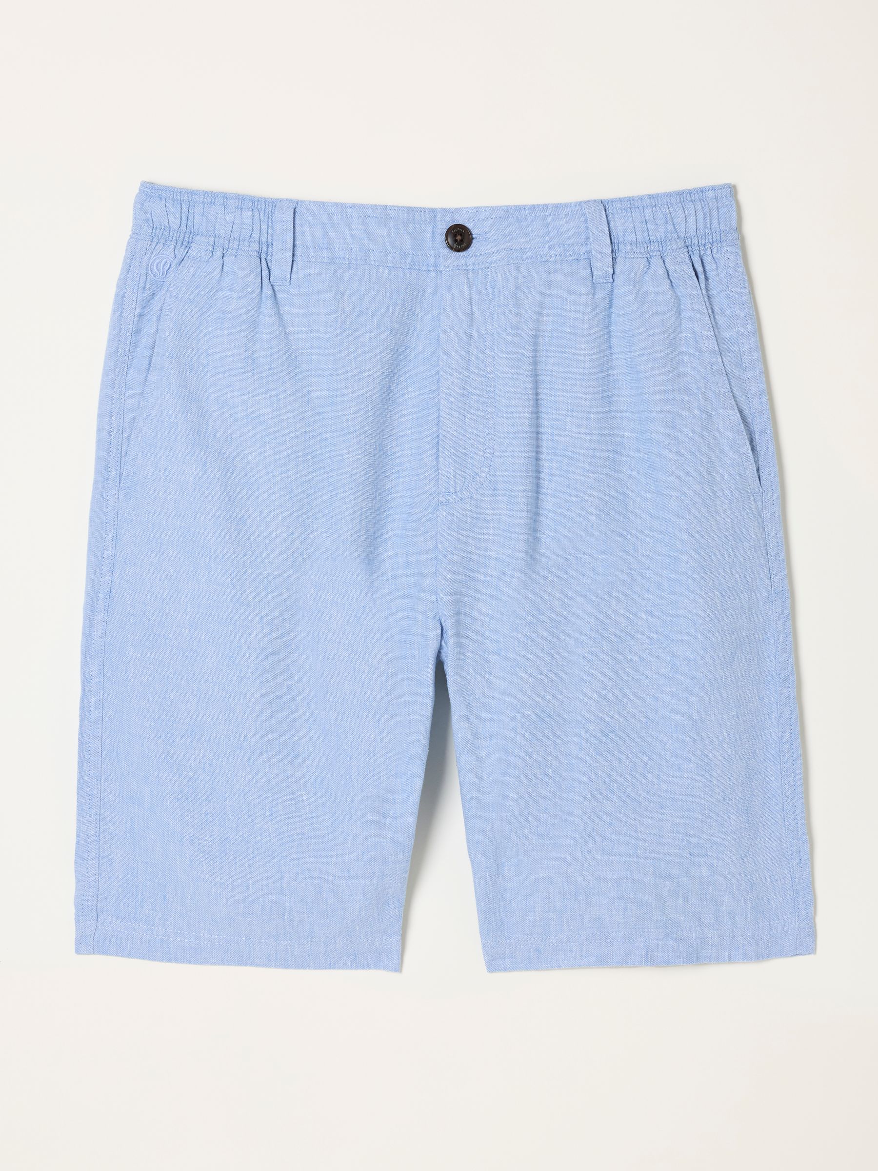 Salcombe Dusky Blue Linen Cotton Shorts - Image 6 of 6