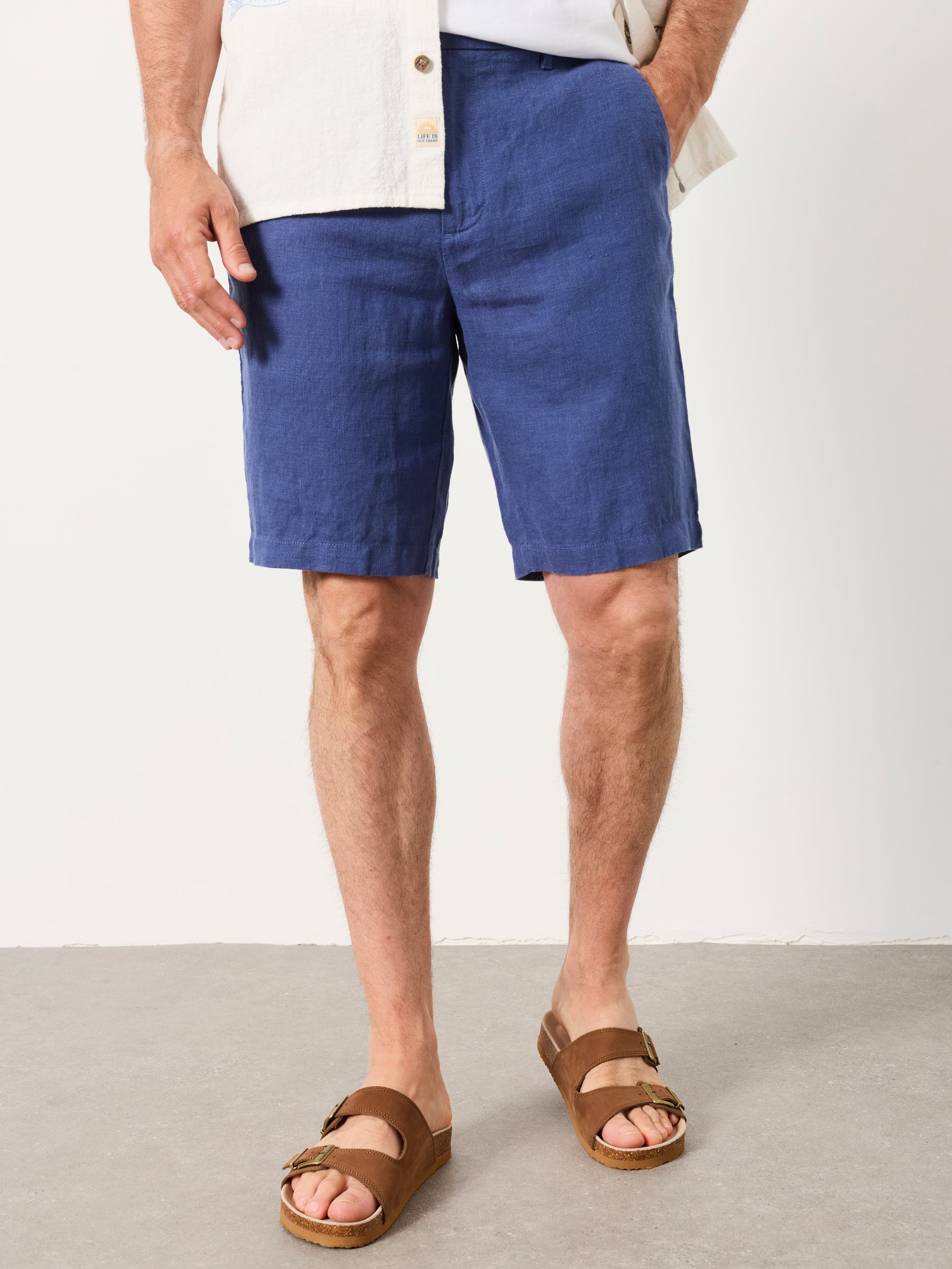 French Navy Bosbury Linen Chino Shorts - Image 1 of 6