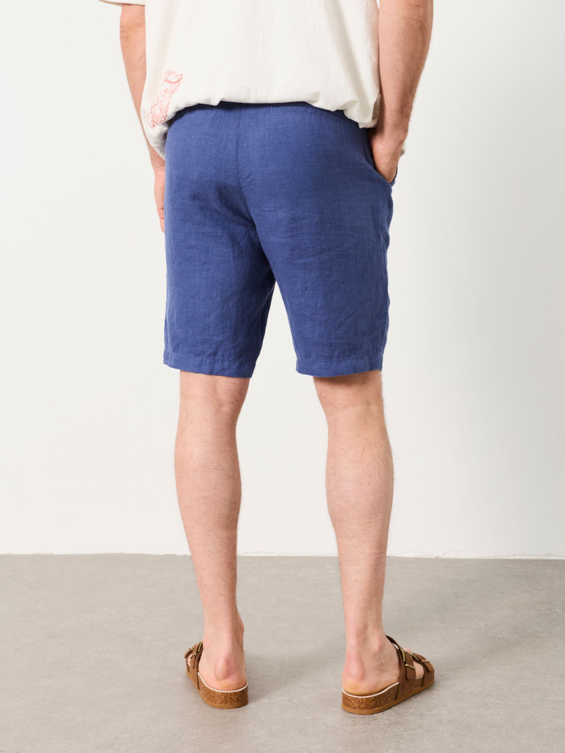 French Navy Bosbury Linen Chino Shorts - Image 2 of 6 French Navy Bosbury Linen Chino Shorts - Image 2 of 6