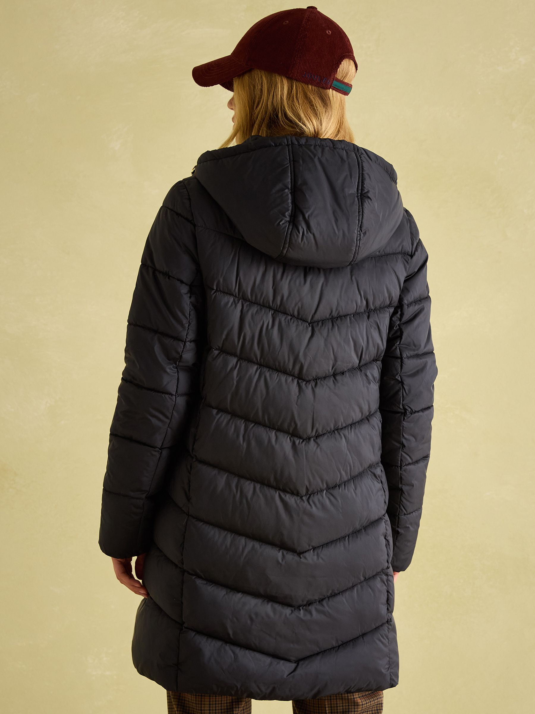 Moorsdale Black Mid Length Showerproof Padded Coat with Hood - Image 2 of 7