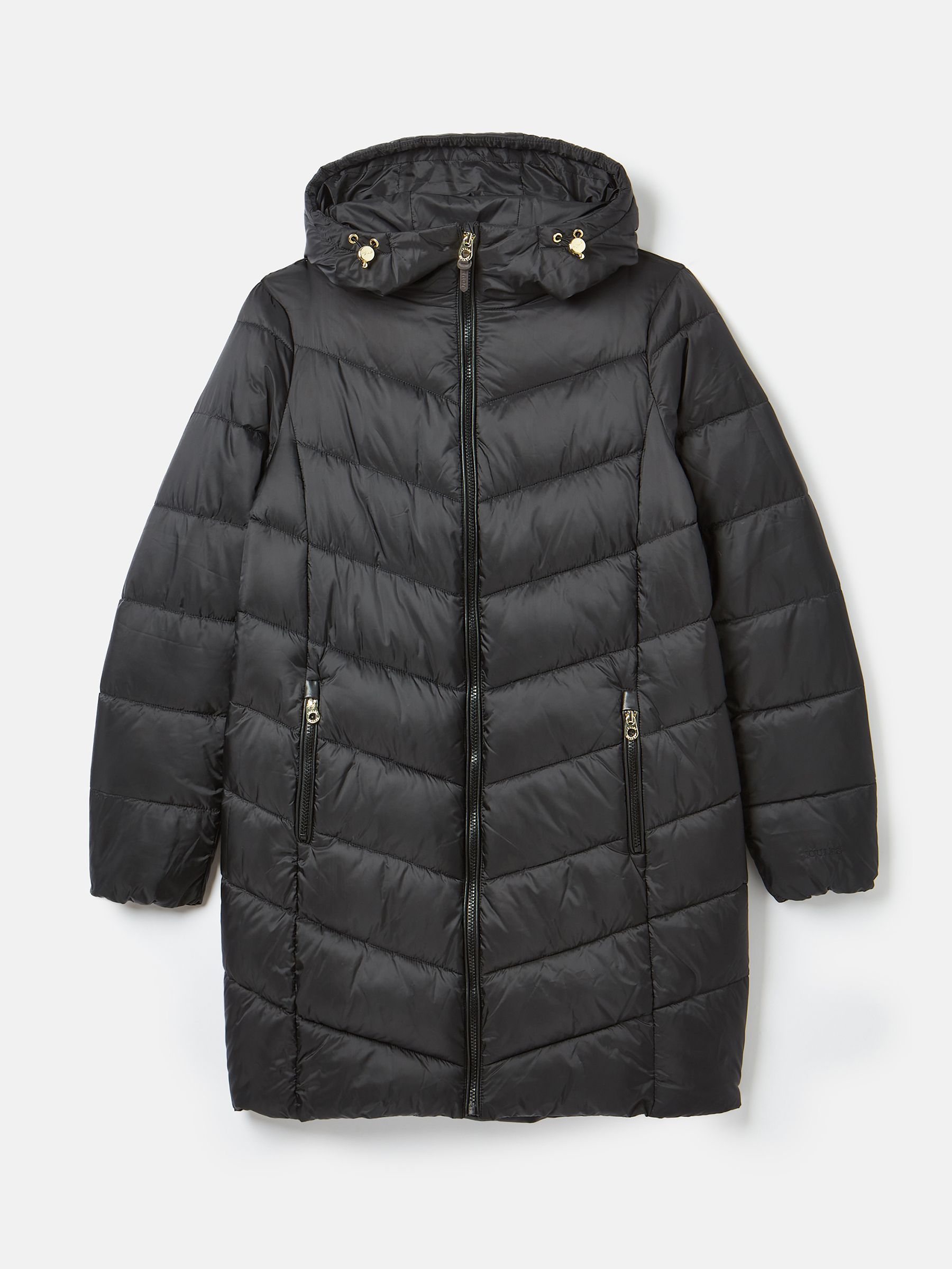 Moorsdale Black Mid Length Showerproof Padded Coat with Hood - Image 7 of 7