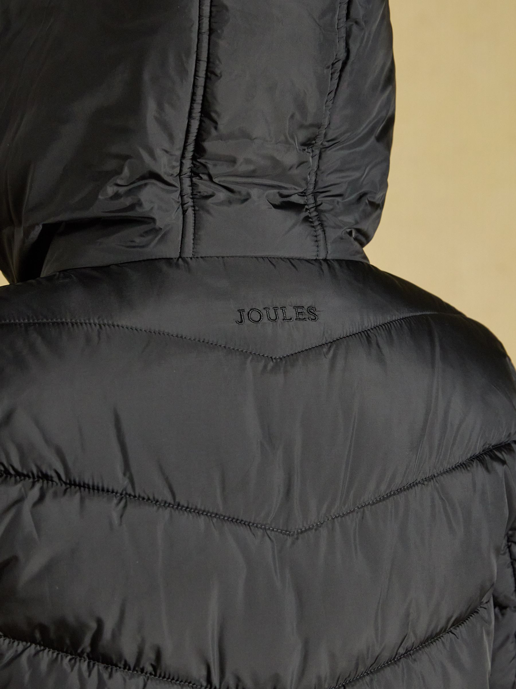 Moorsdale Black Mid Length Showerproof Padded Coat with Hood - Image 8 of 10
