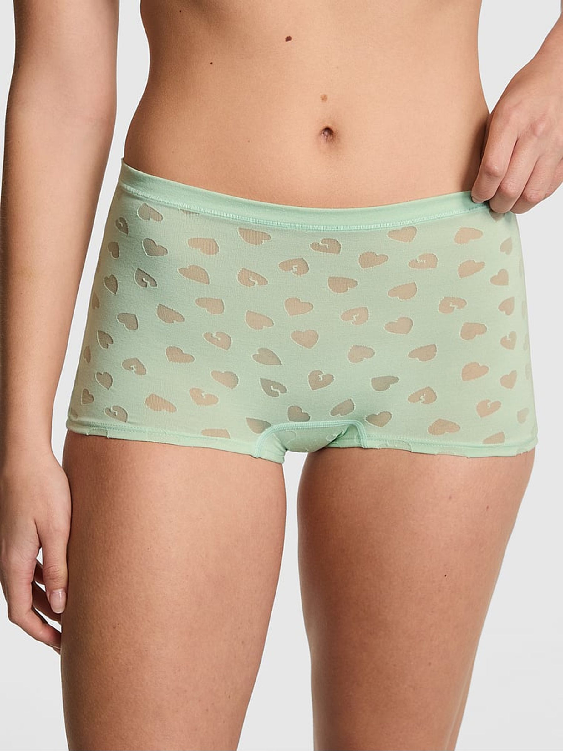 Mint Green Heart Short Knickers - Image 1 of 2