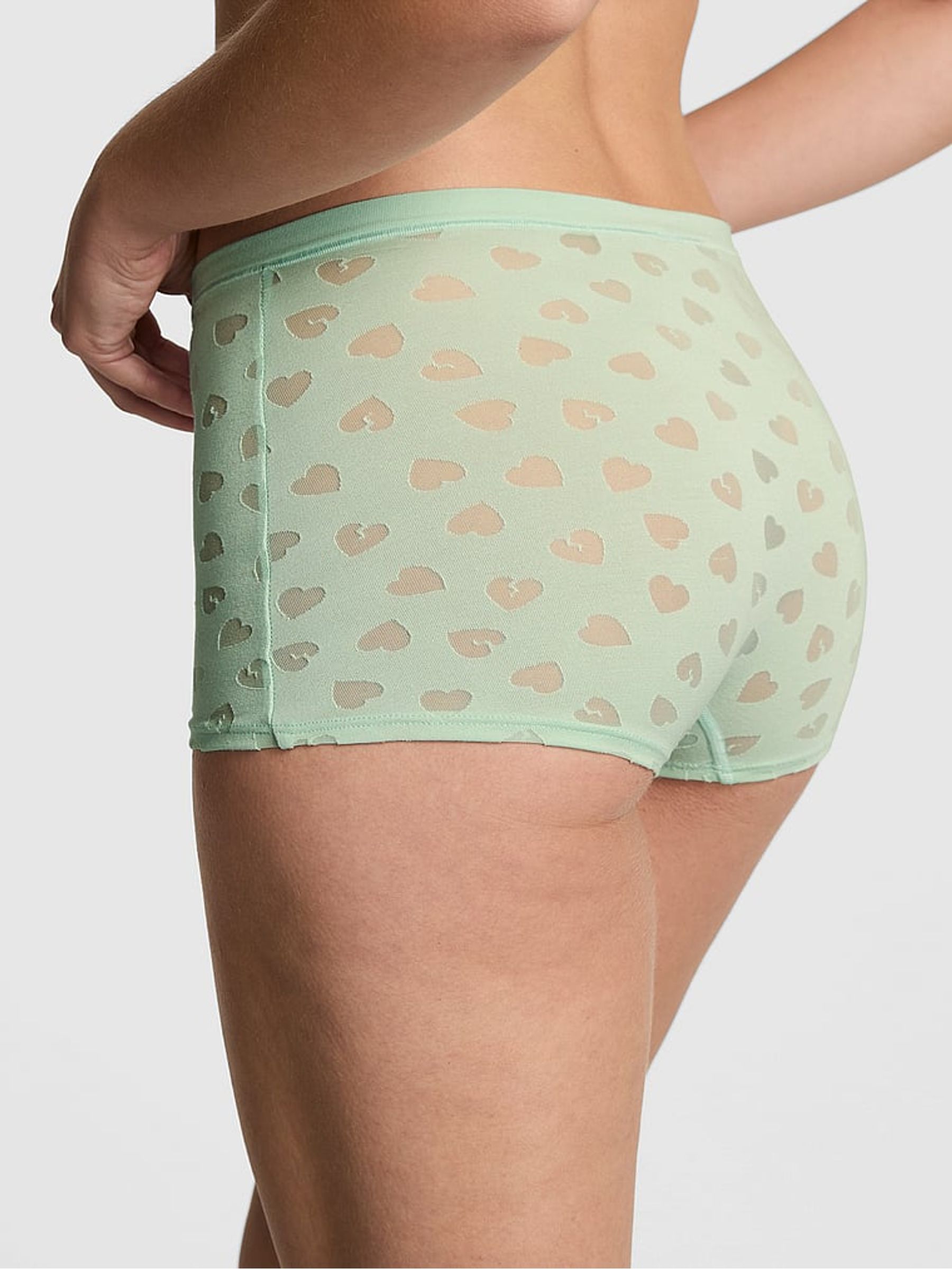 Mint Green Heart Short Knickers - Image 2 of 2