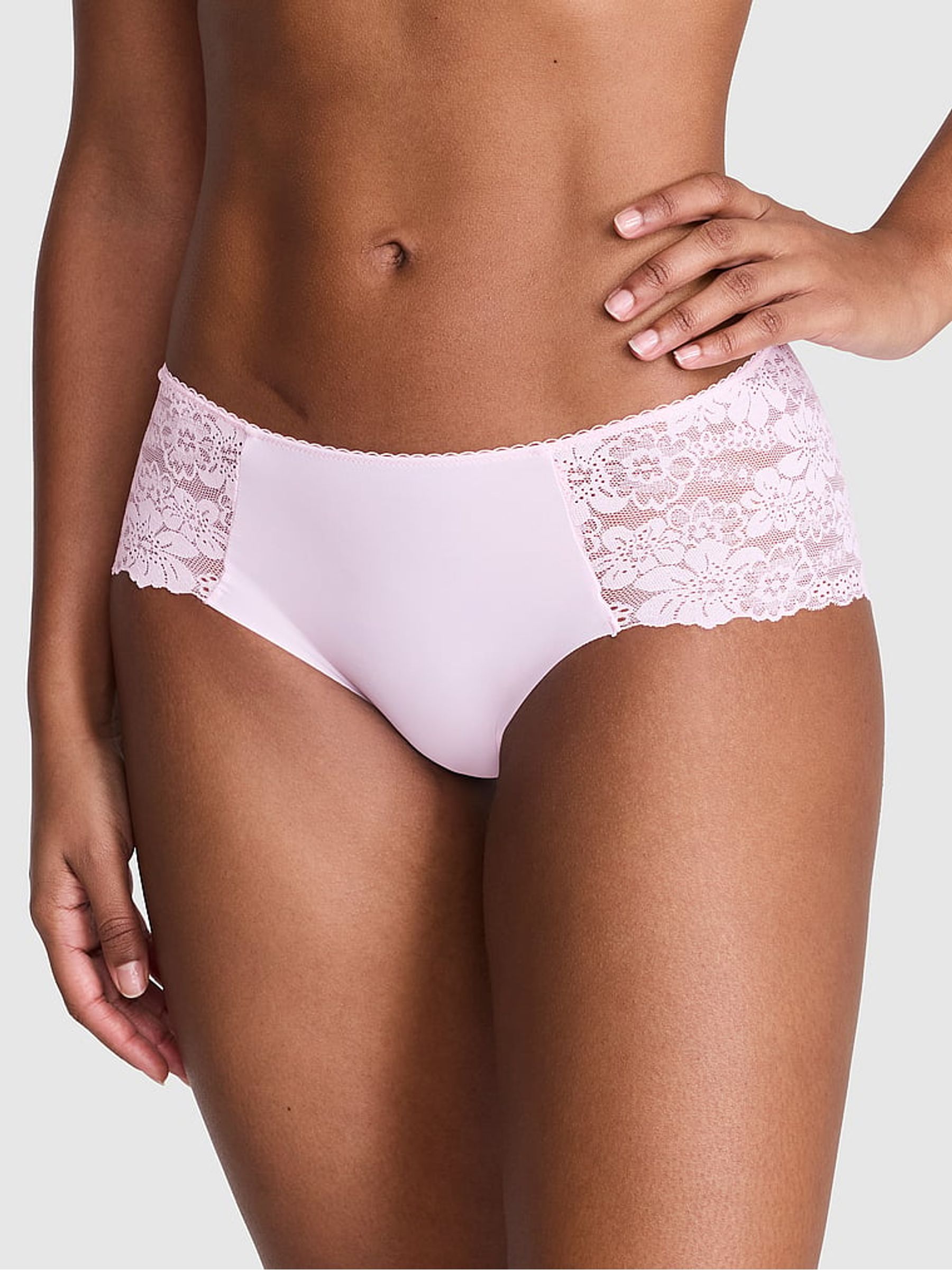 Pink Tulip Hipster No Show Lace Trim Knickers - Image 1 of 2