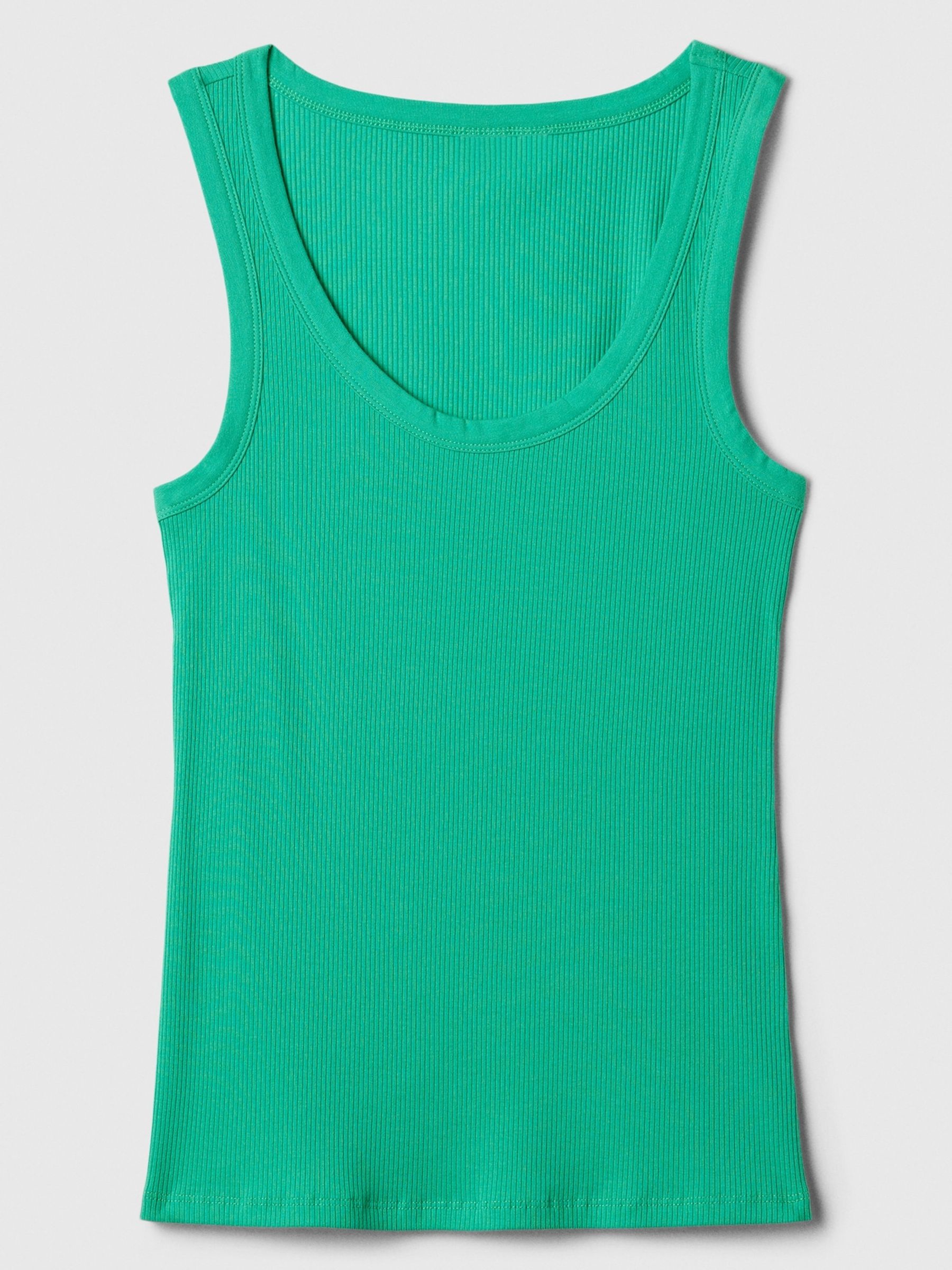 Green Soft Ribbed Sleeveless Vest Top - Image 5 of 5