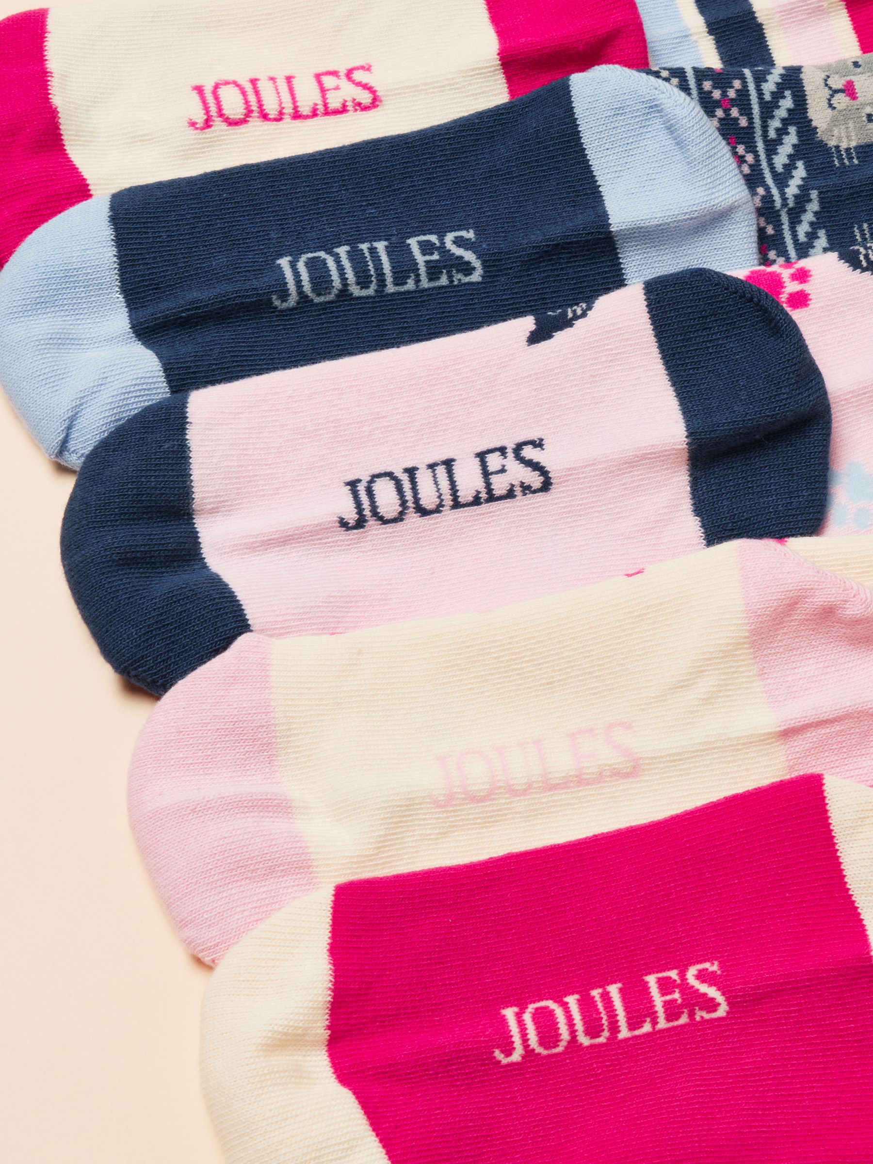 Kids' Neat Feet Bright Pink Cat Socks 5 Pack - Image 3 of 4