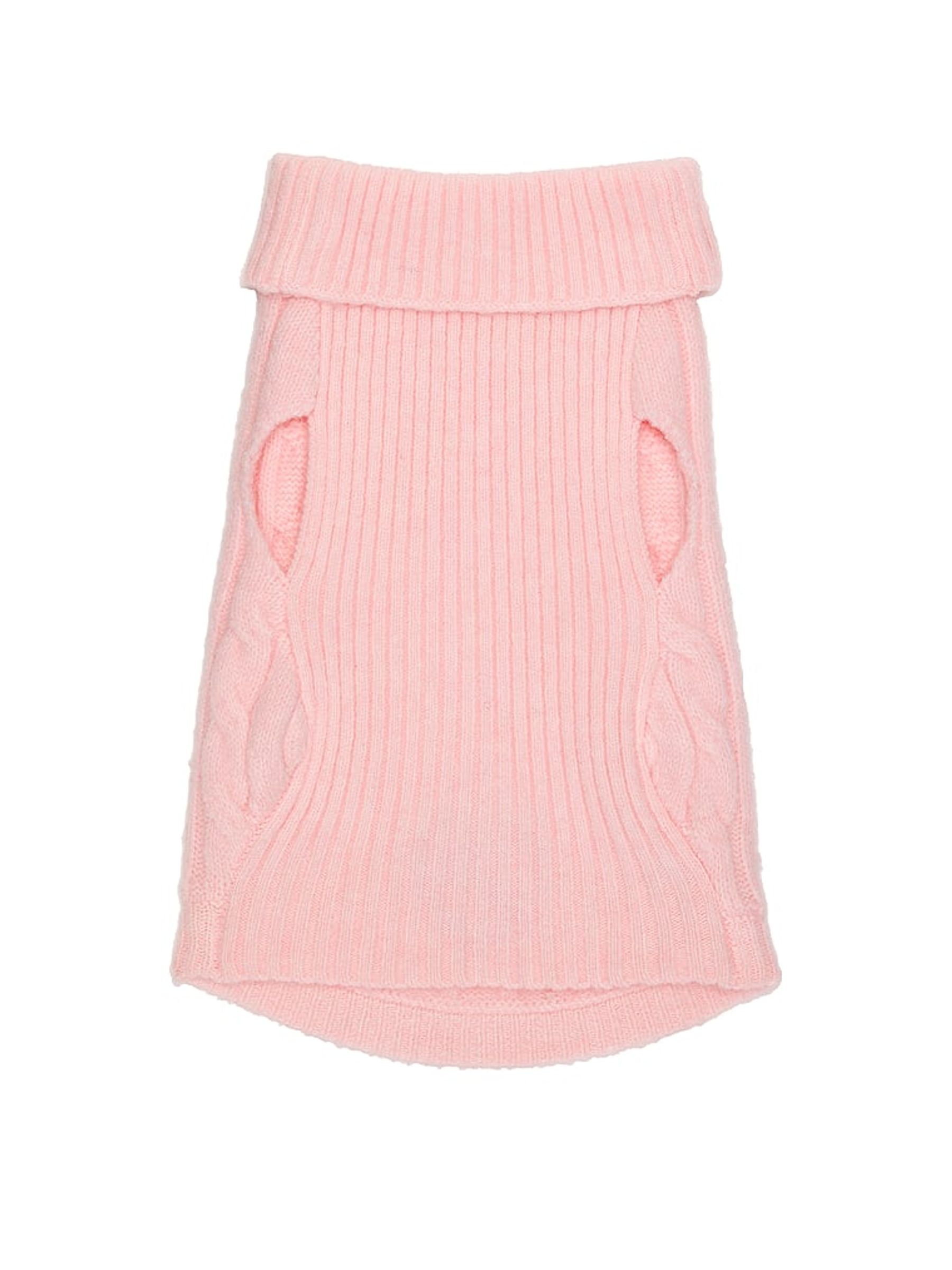 Pink Tulip Cable Knit Pet Jumper - Image 2 of 2