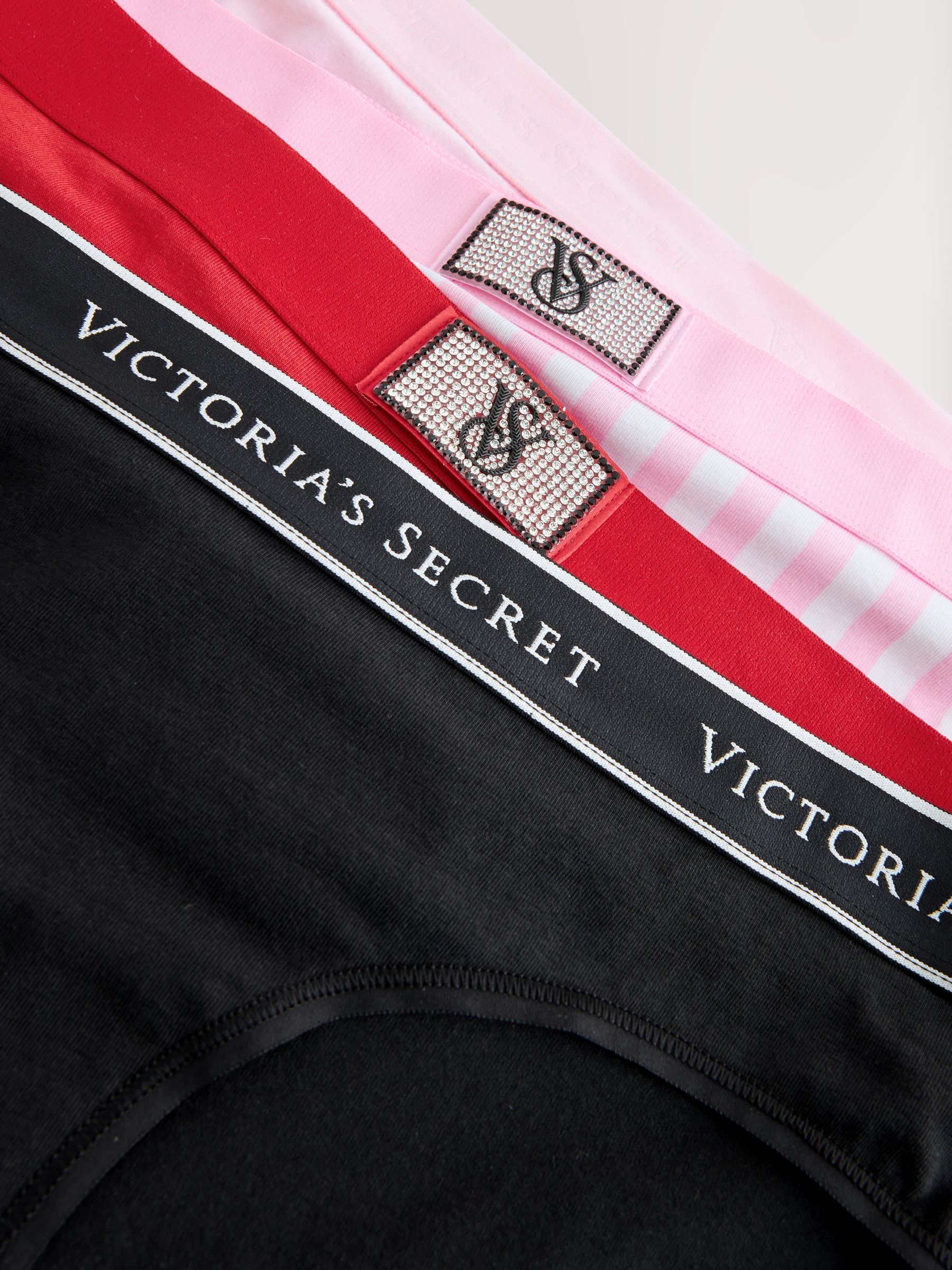 Black/Pink/Red/Shine Hipster Logo 4 Pack Knickers - Image 8 of 8