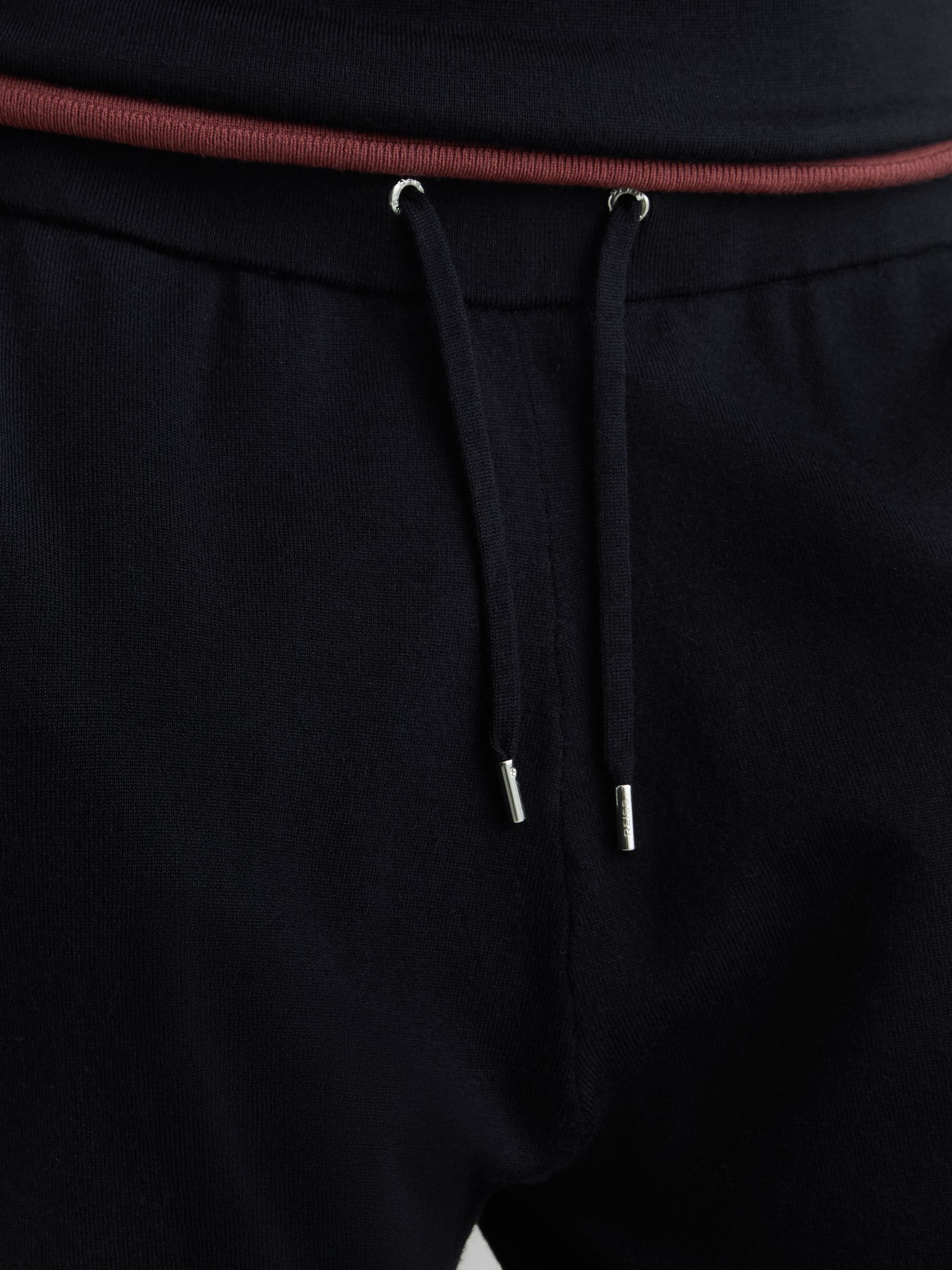 Merino Wool-Blend Cuffed Joggers in Navy - Image 4 of 6
