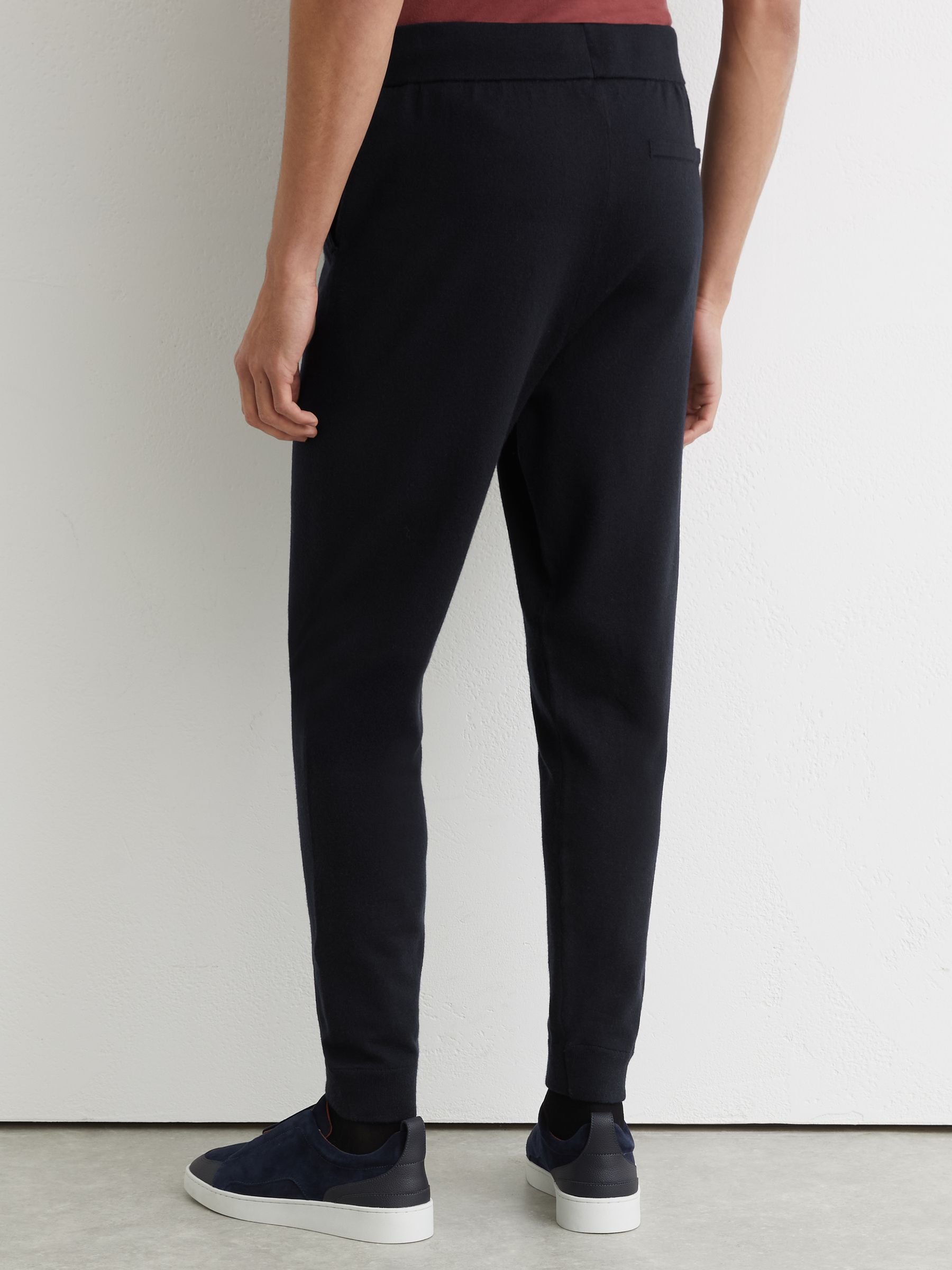 Merino Wool-Blend Cuffed Joggers in Navy - Image 5 of 6