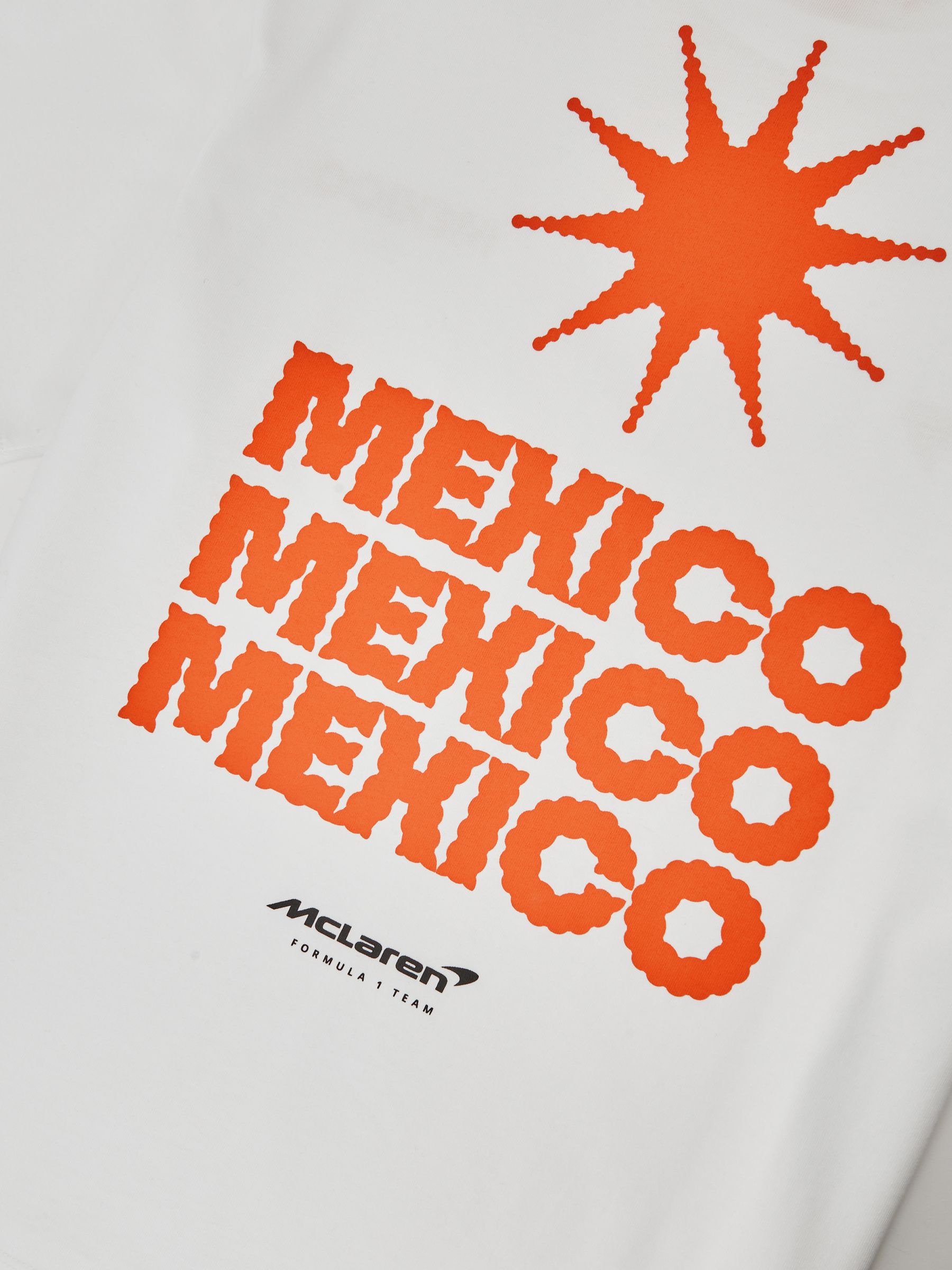 McLaren F1 Team Mexico City T-Shirt Unisex Fit in White - Image 8 of 9