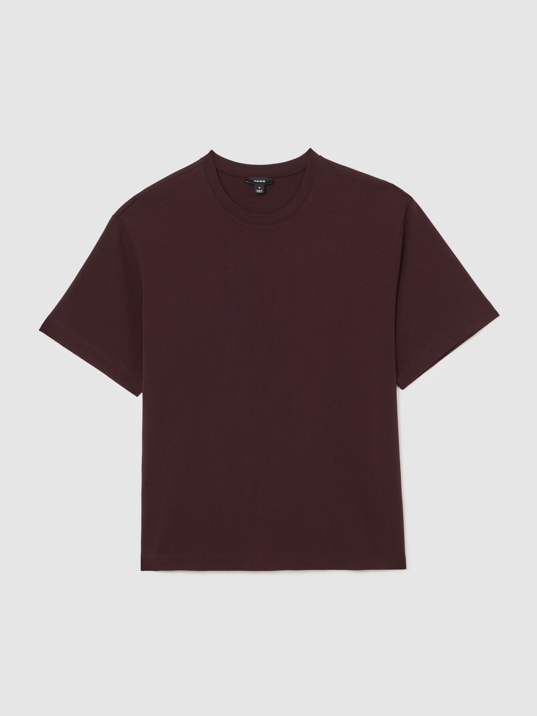 Cotton Garment-Dyed Relaxed-Fit T-Shirt in Bordeaux - image 1