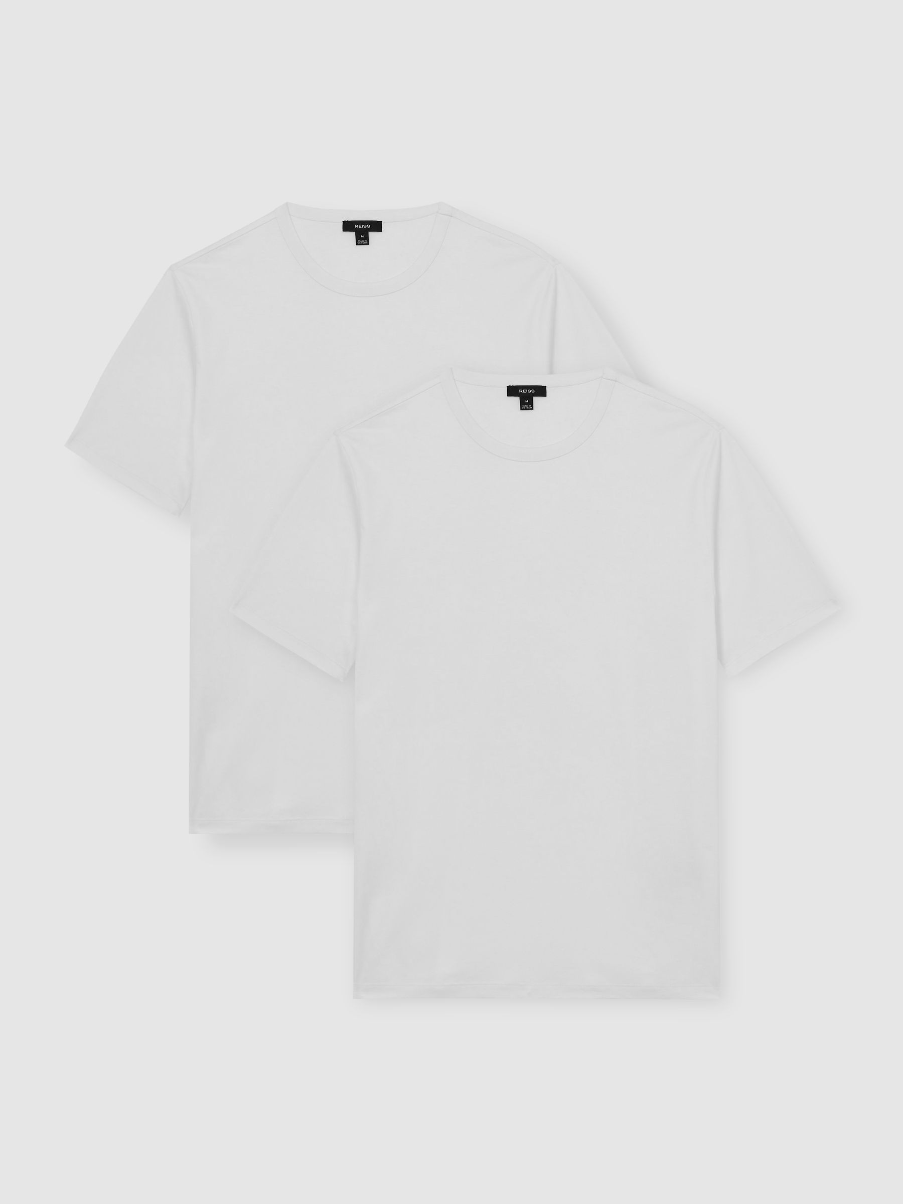 2 Pack Airwater-Cotton Crew T-Shirt in White/White - Image 1 of 7