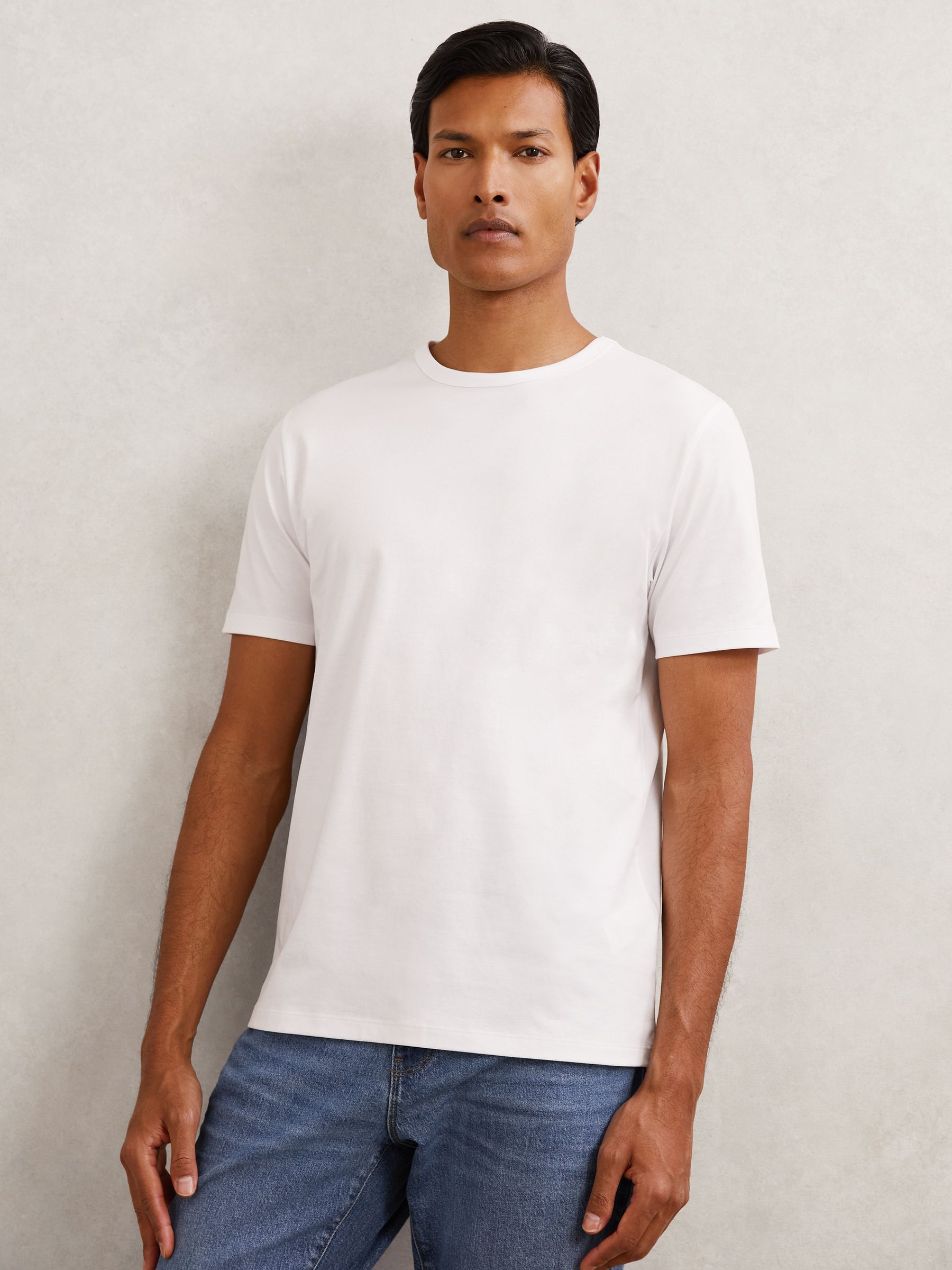 Air-Water Cotton Tailored-Fit T-Shirts 2-Pack in White/White - image 5