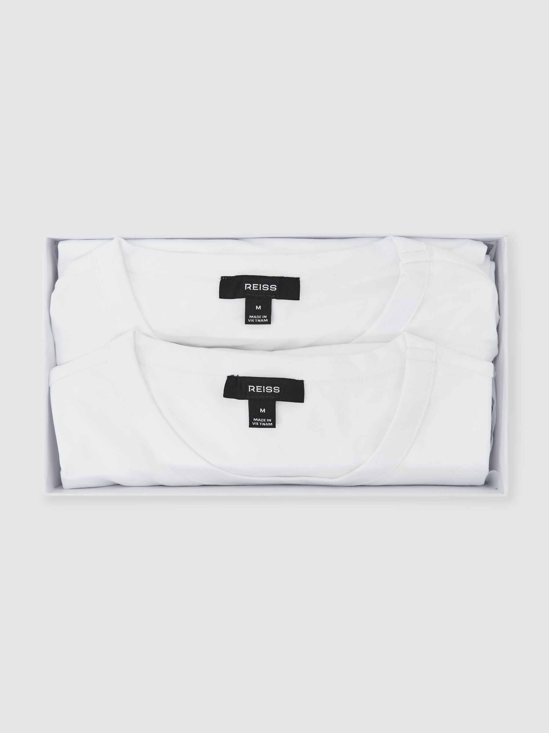 Air-Water Cotton Tailored-Fit T-Shirts 2-Pack in White/White - image 3