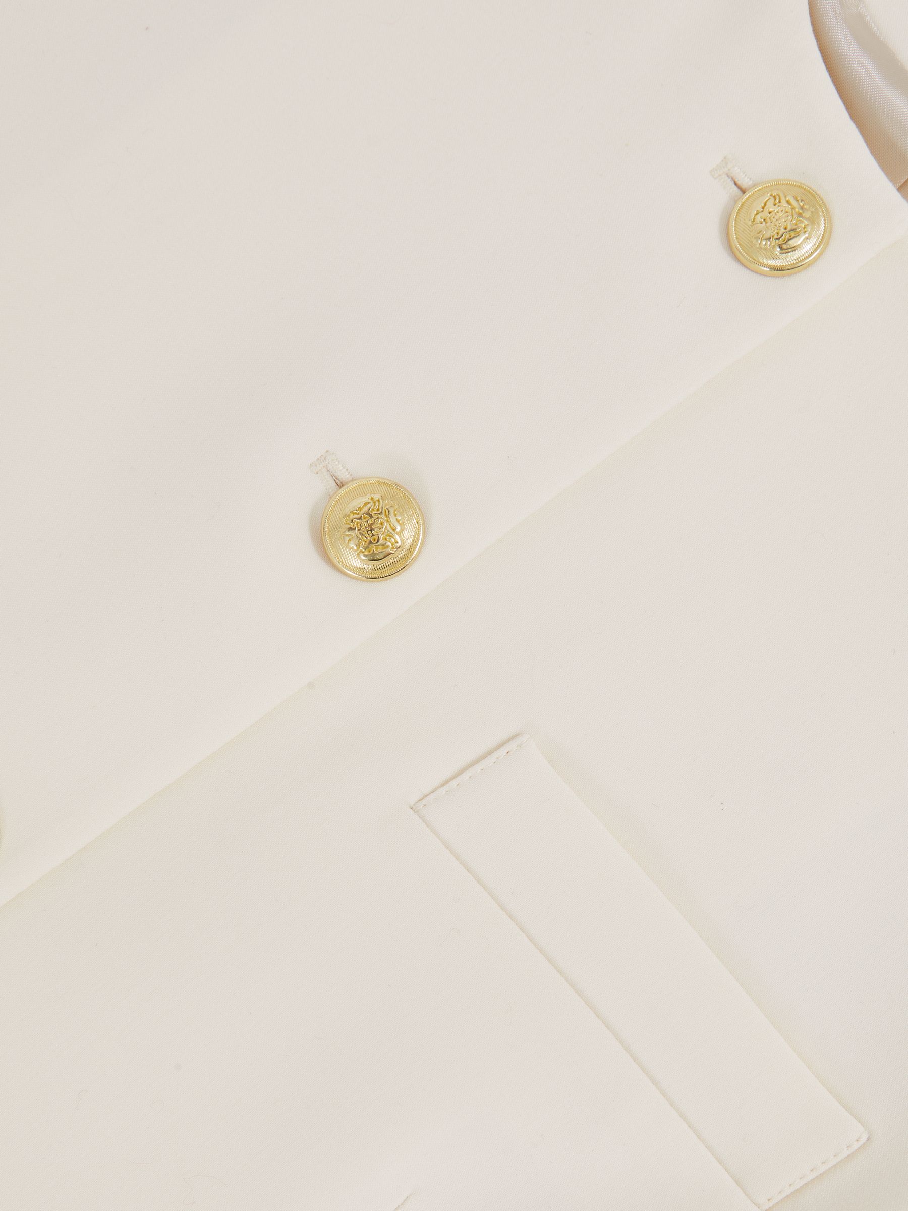 High-Neck Longline Waistcoat in Cream - Image 6 of 6