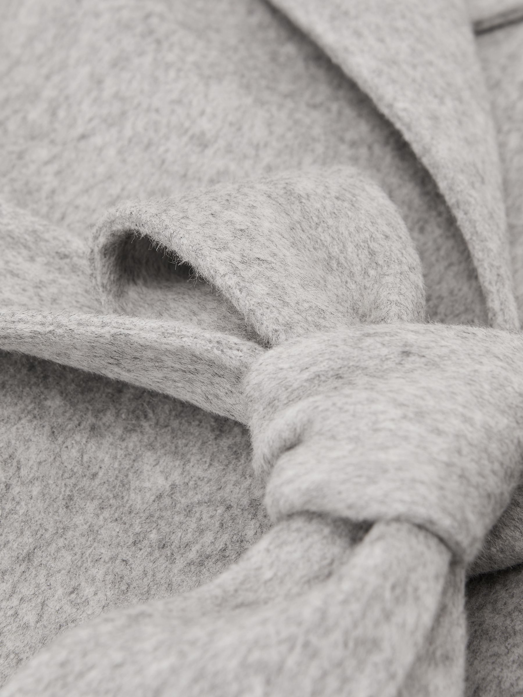 Wool-Blend Double-Breasted Blindseam Coat in Grey - image 4