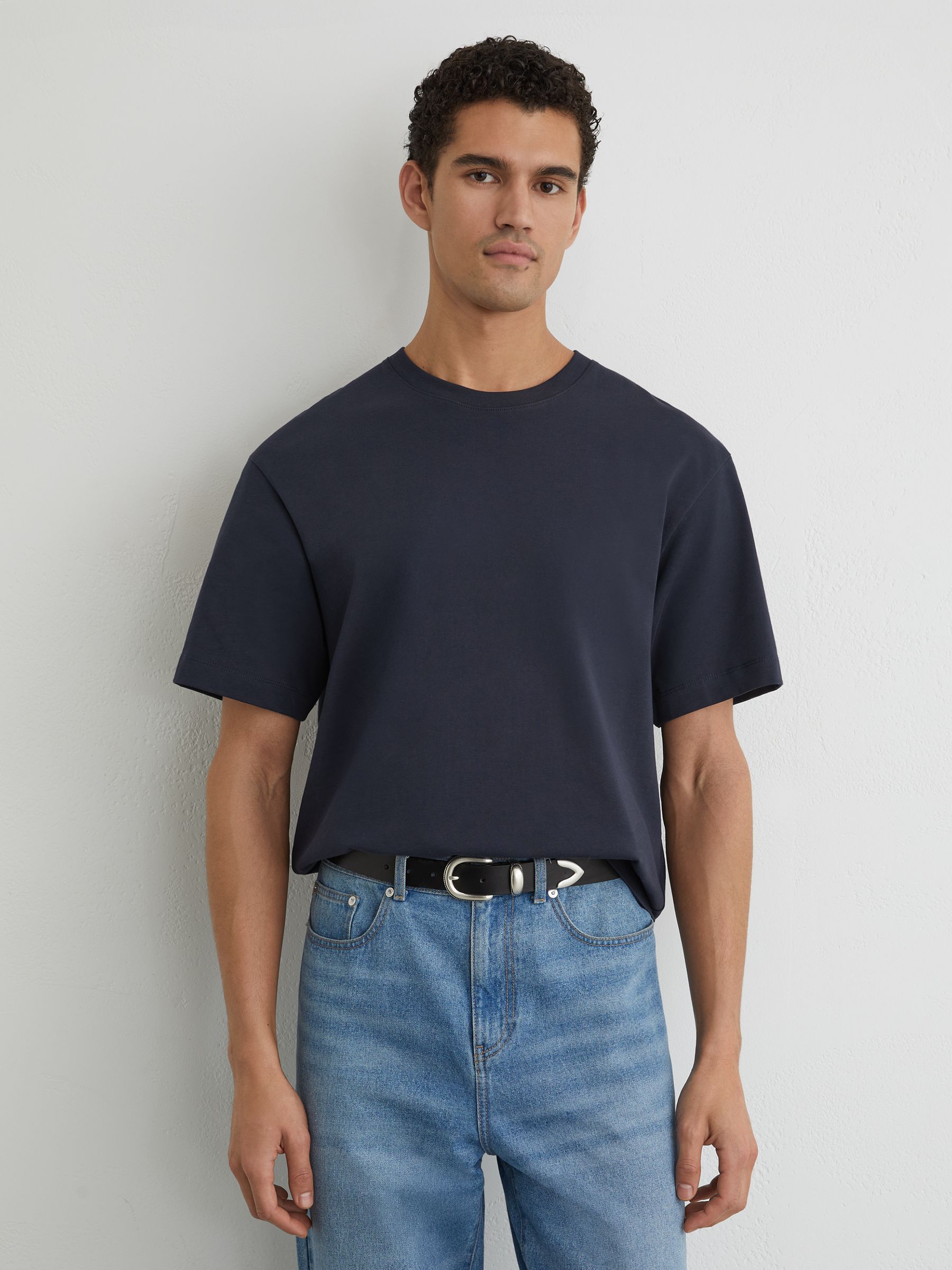Cotton Garment-Dyed Relaxed-Fit T-Shirt in Navy - image 5