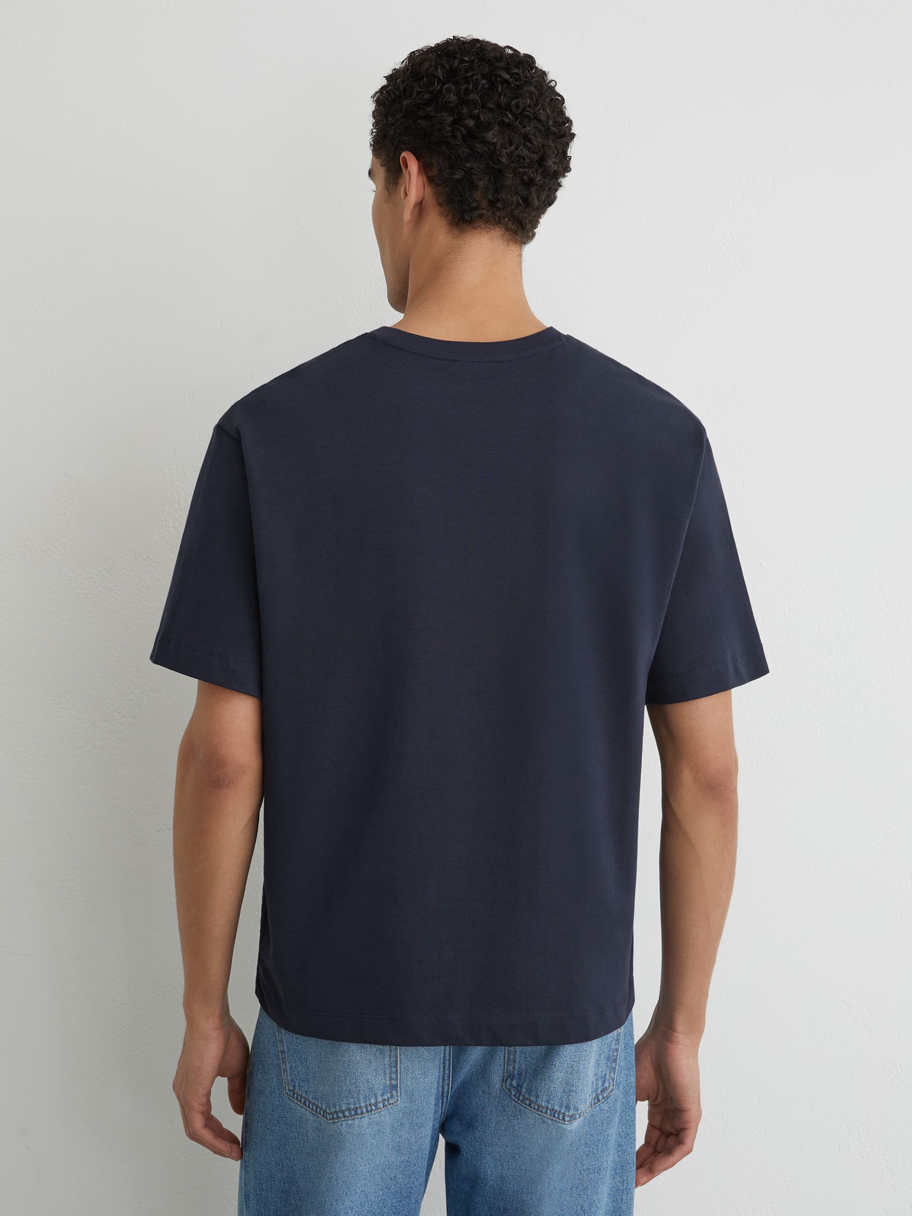 Cotton Garment-Dyed Relaxed-Fit T-Shirt in Navy - image 3