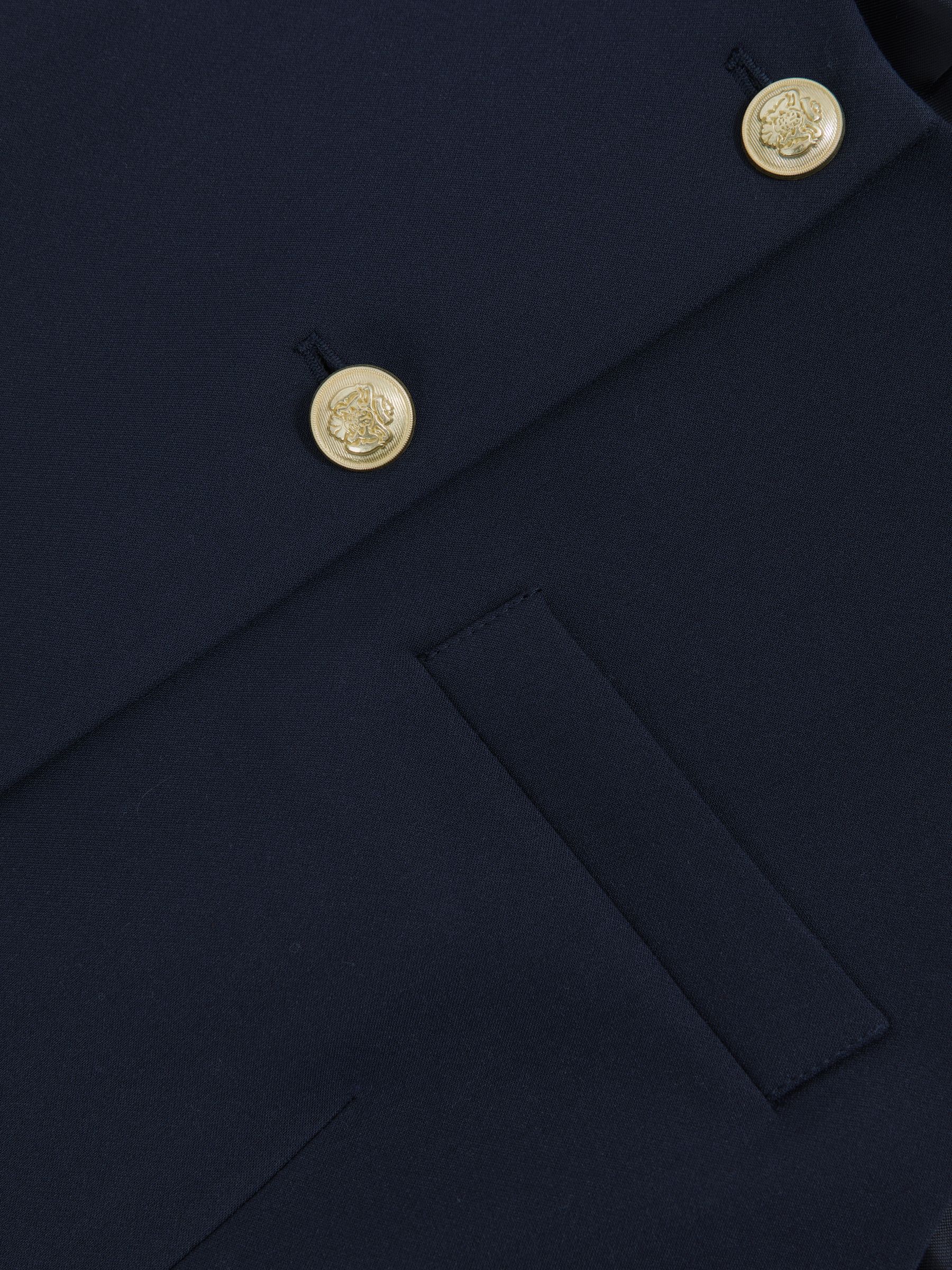 High-Neck Longline Waistcoat in Navy - Image 6 of 6