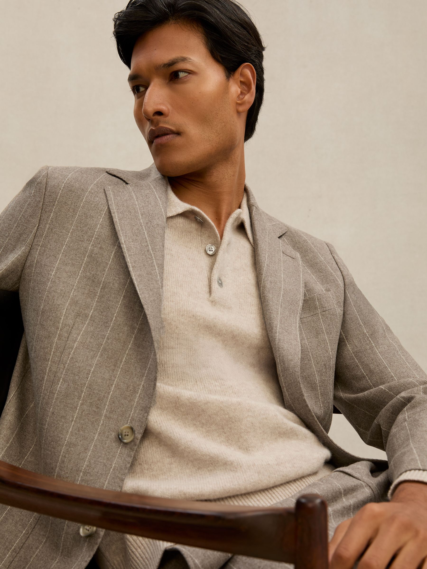 Suit Jacket in Oatmeal Brown - Image 3 of 8