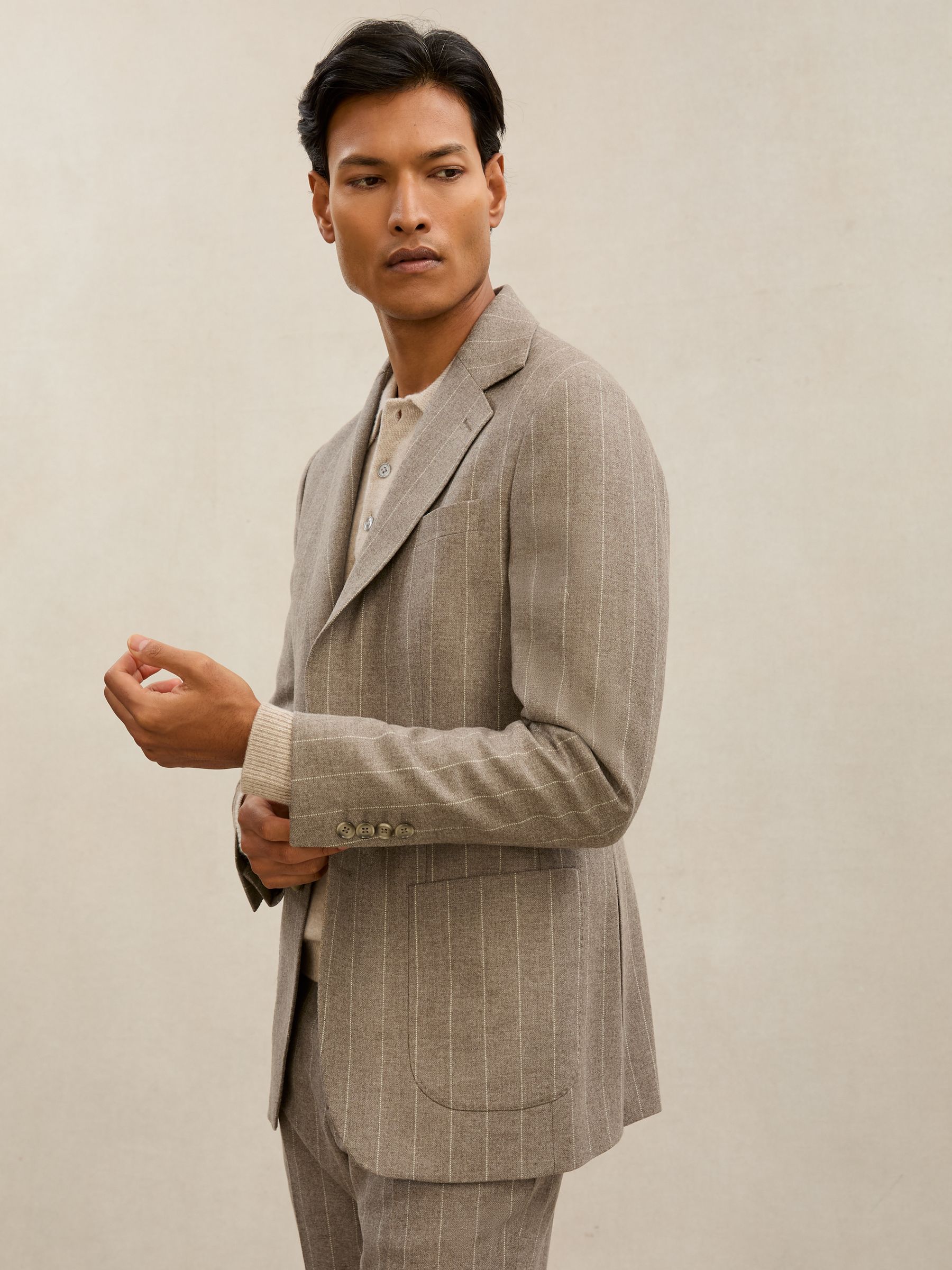 Suit Jacket in Oatmeal Brown - Image 5 of 8