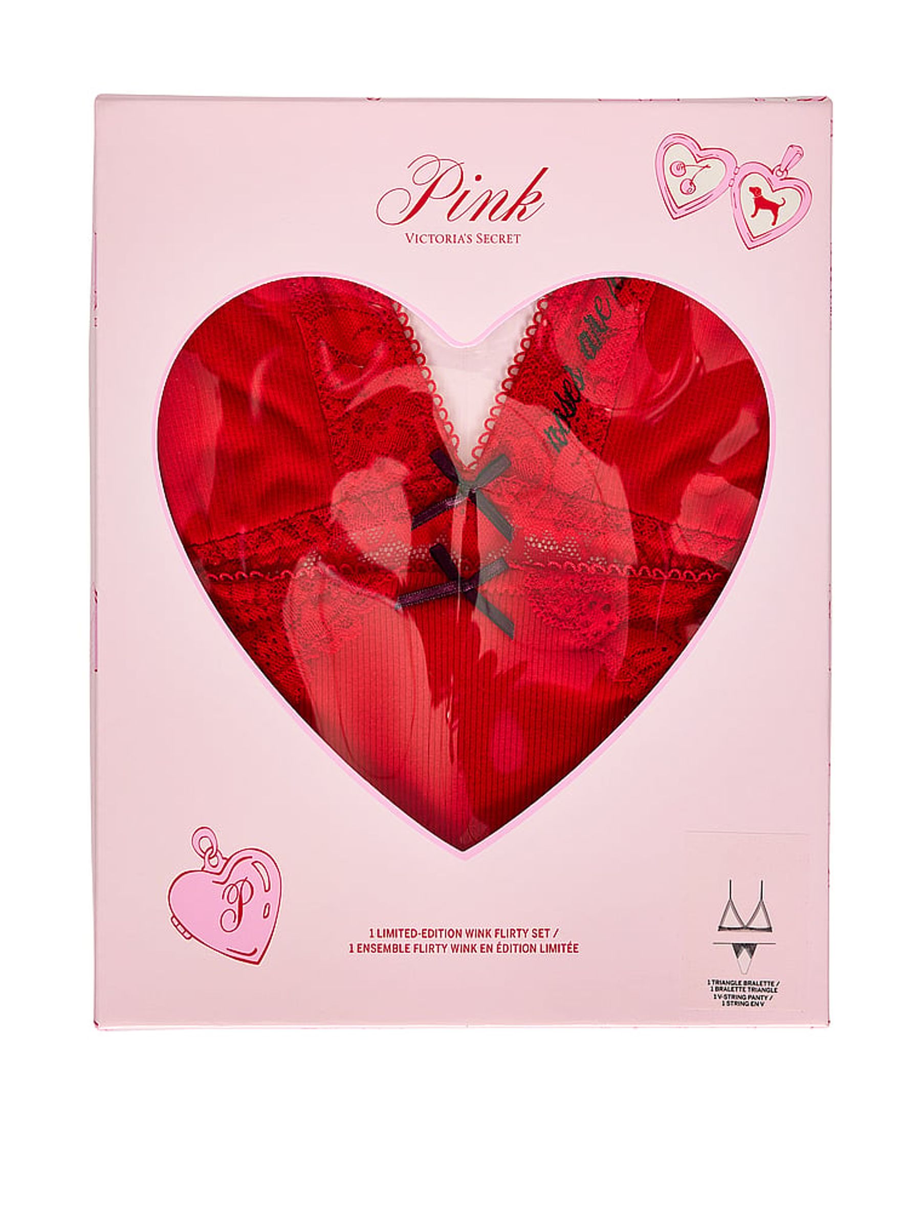 Bright Vermillion Red Embroidery Bralette and Knickers Set - Image 3 of 3