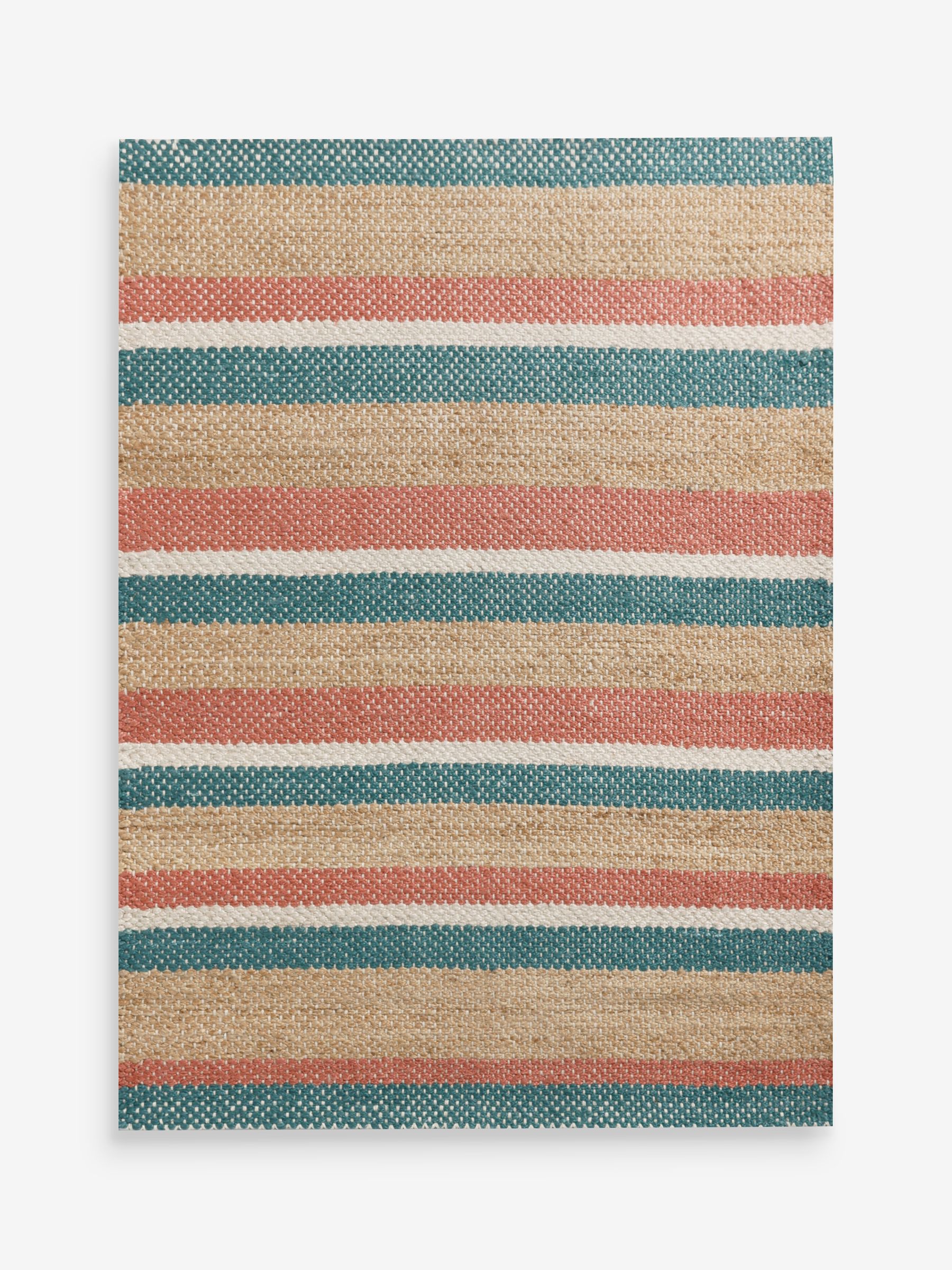 Red/Blue Stripe Jute Flatweave Rug - Image 5 of 5