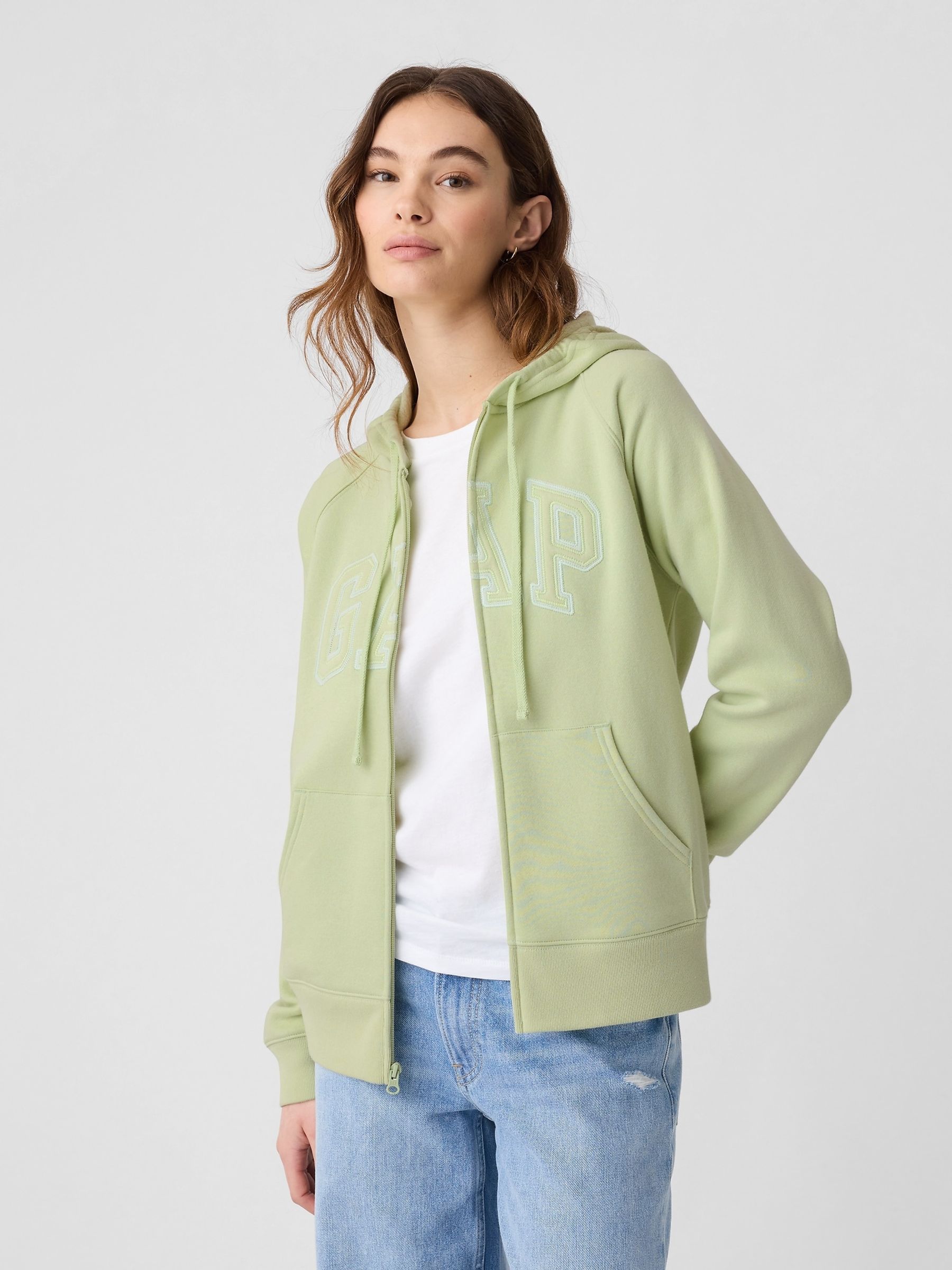 Green Logo Zip Hoodie - Image 1 of 7