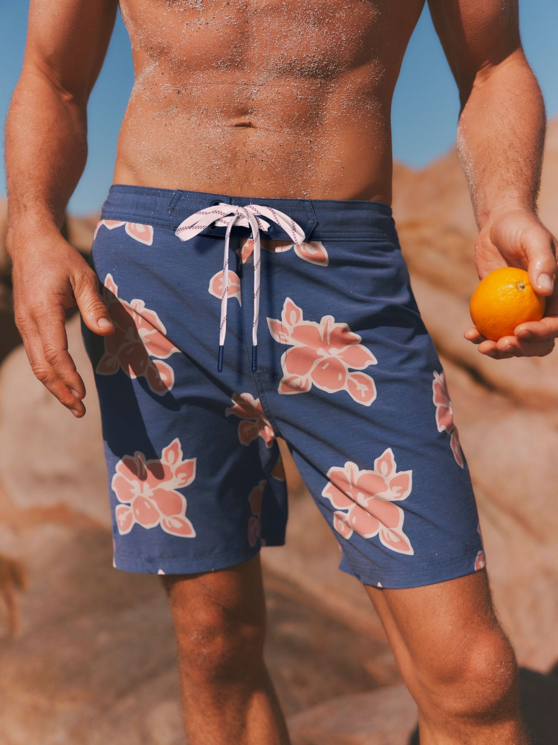 Navy Floral Board Short - Image 1 of 6 Navy Floral Board Short - Image 1 of 6