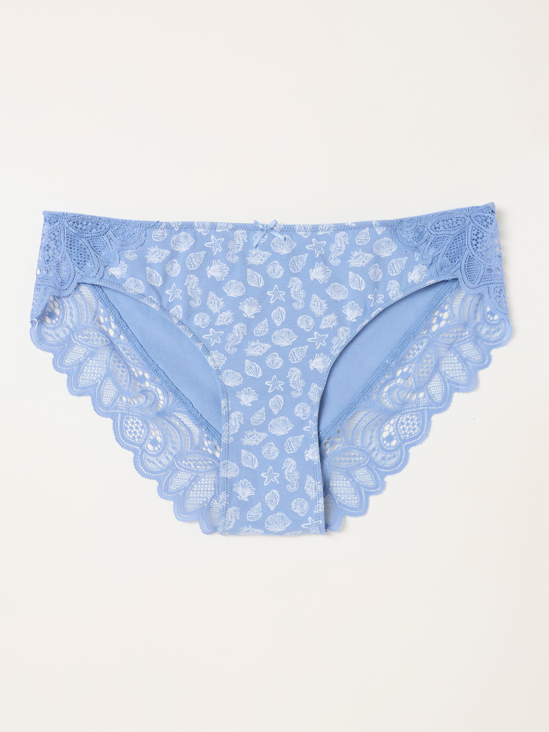 Blue Sketched Shell Classic Knickers - Image 1 of 2