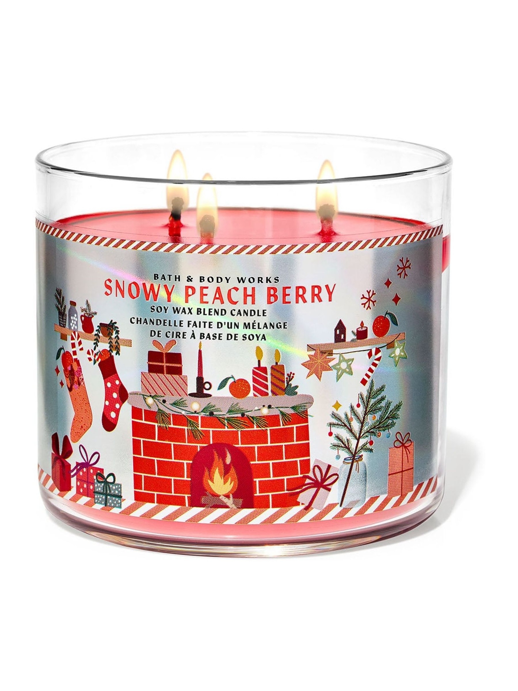 Snowy Peach Berry 3-Wick Candle 411g - Image 1 of 1