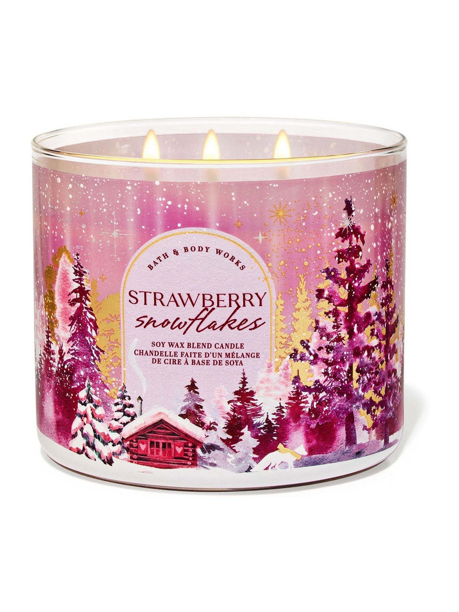 Strawberry Snowflakes 3-Wick Candle 411g - Image 1 of 1
